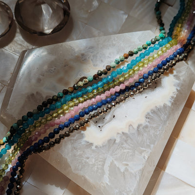 Dainty Faceted Beaded Necklaces Wild Alabaster