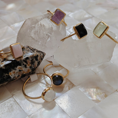 Polished Gemstone Rings | Gold Wild Alabaster