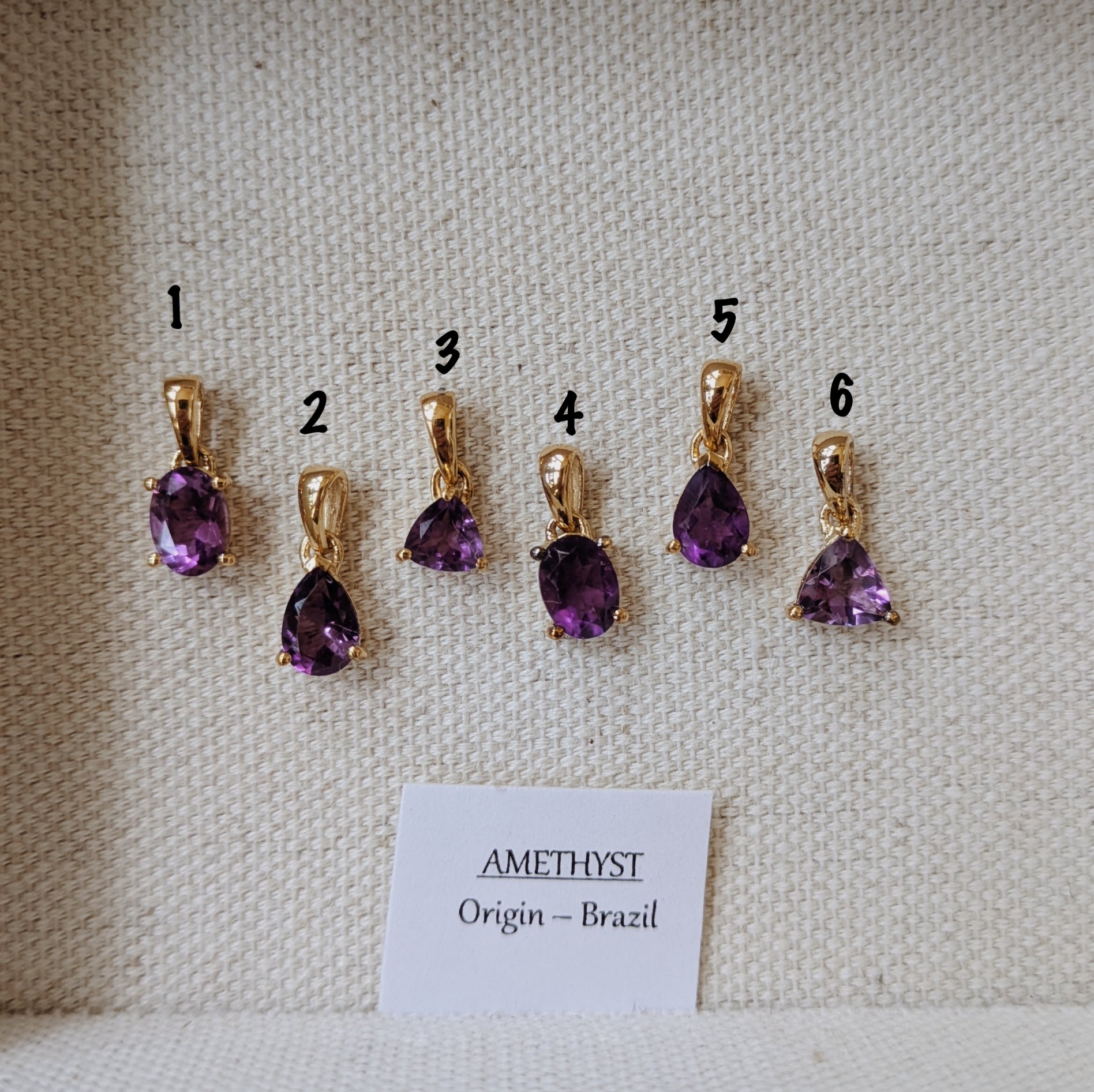 Dainty Faceted Gemstone Pendants | Gold