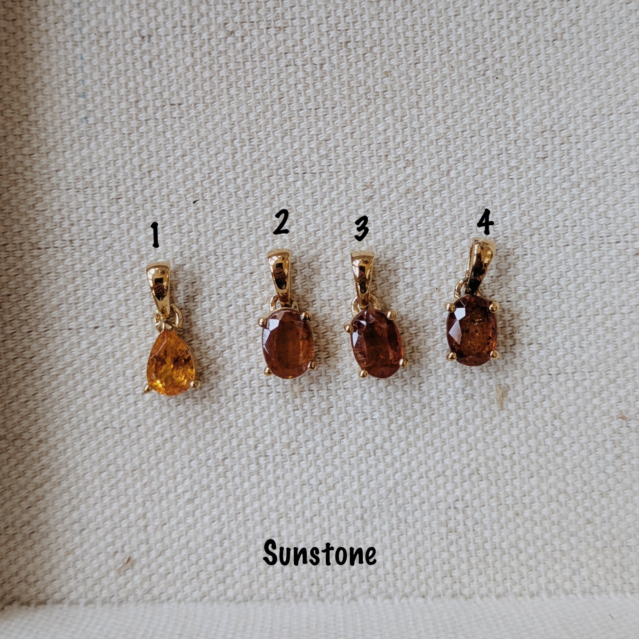 Dainty Faceted Gemstone Pendants | Gold