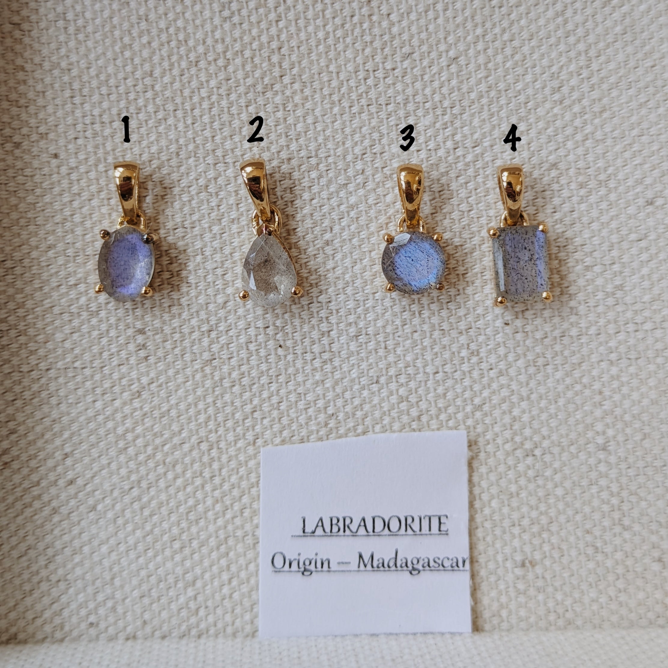 Dainty Faceted Gemstone Pendants | Gold