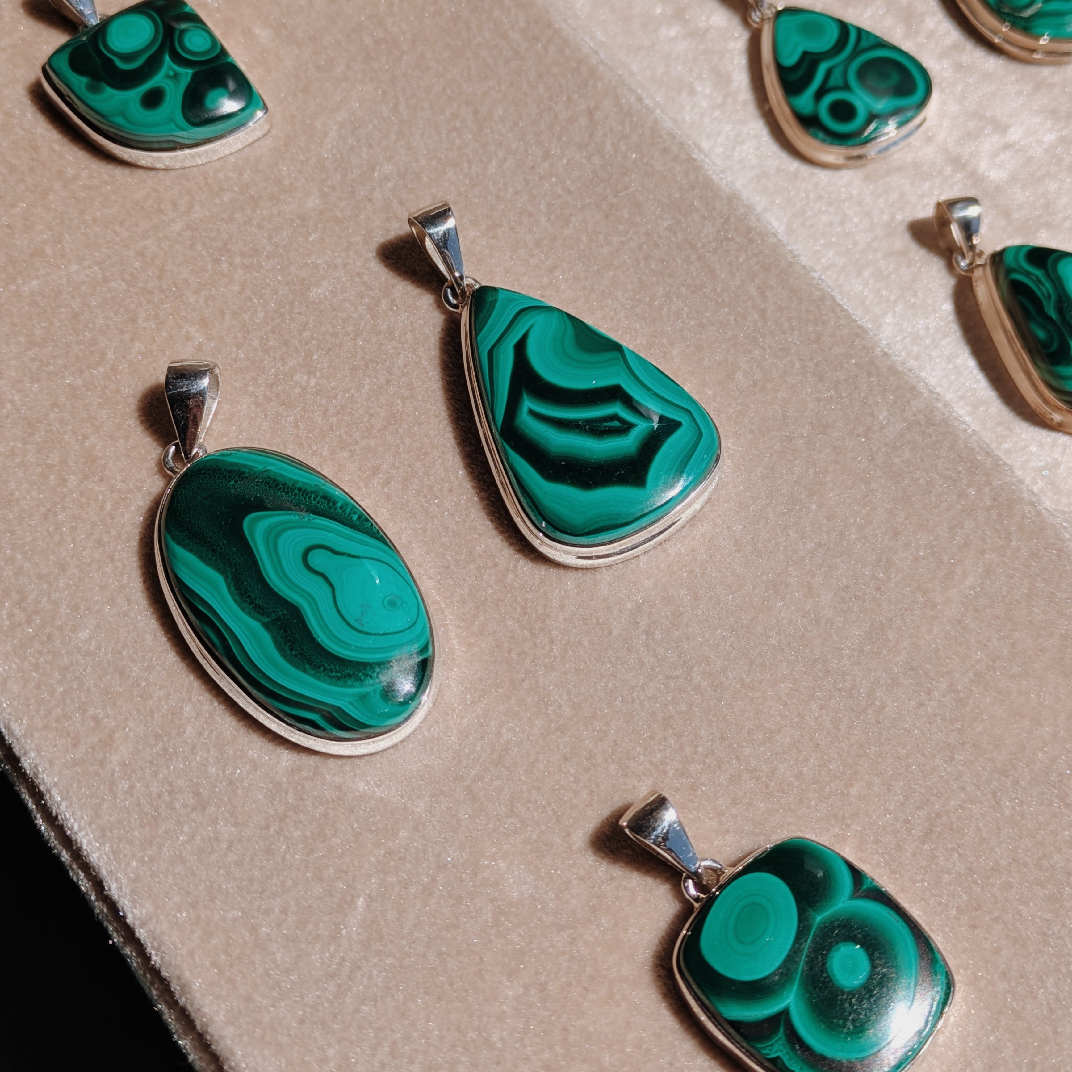 Malachite Pendant | Gold