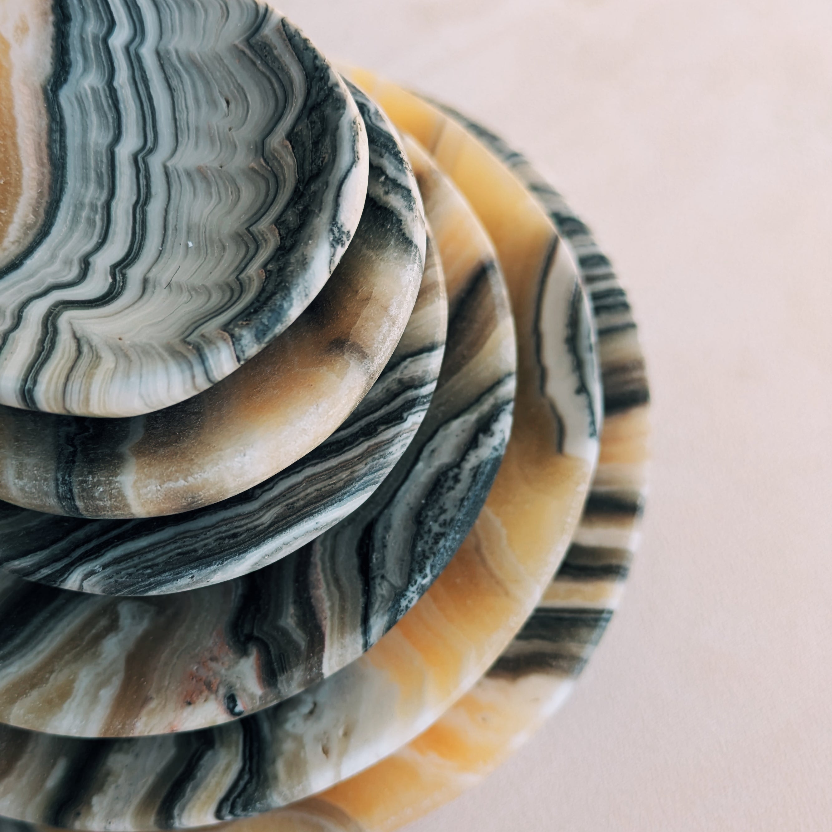 Zebra Calcite Nesting Bowl Set