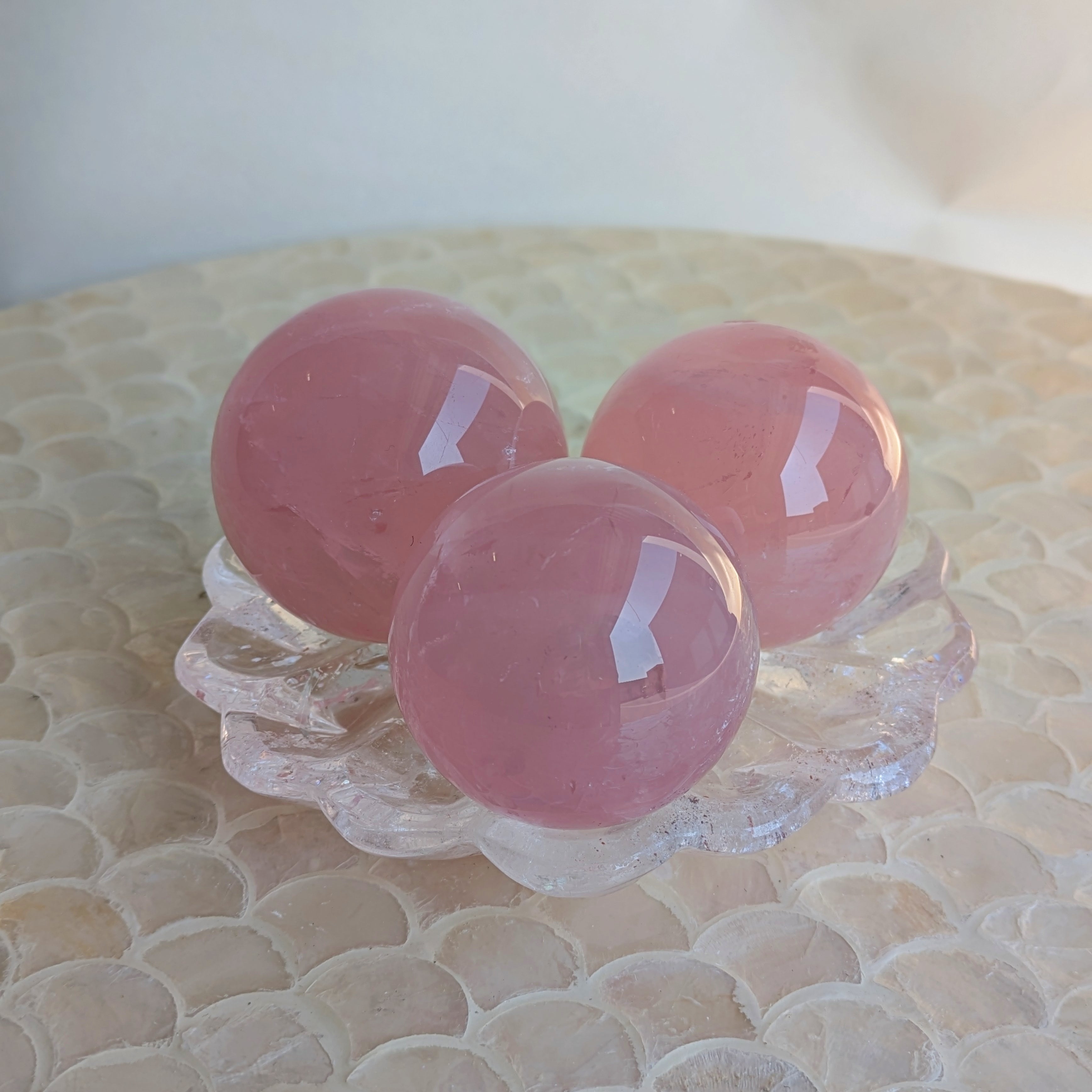 Star Rose Quartz Spheres