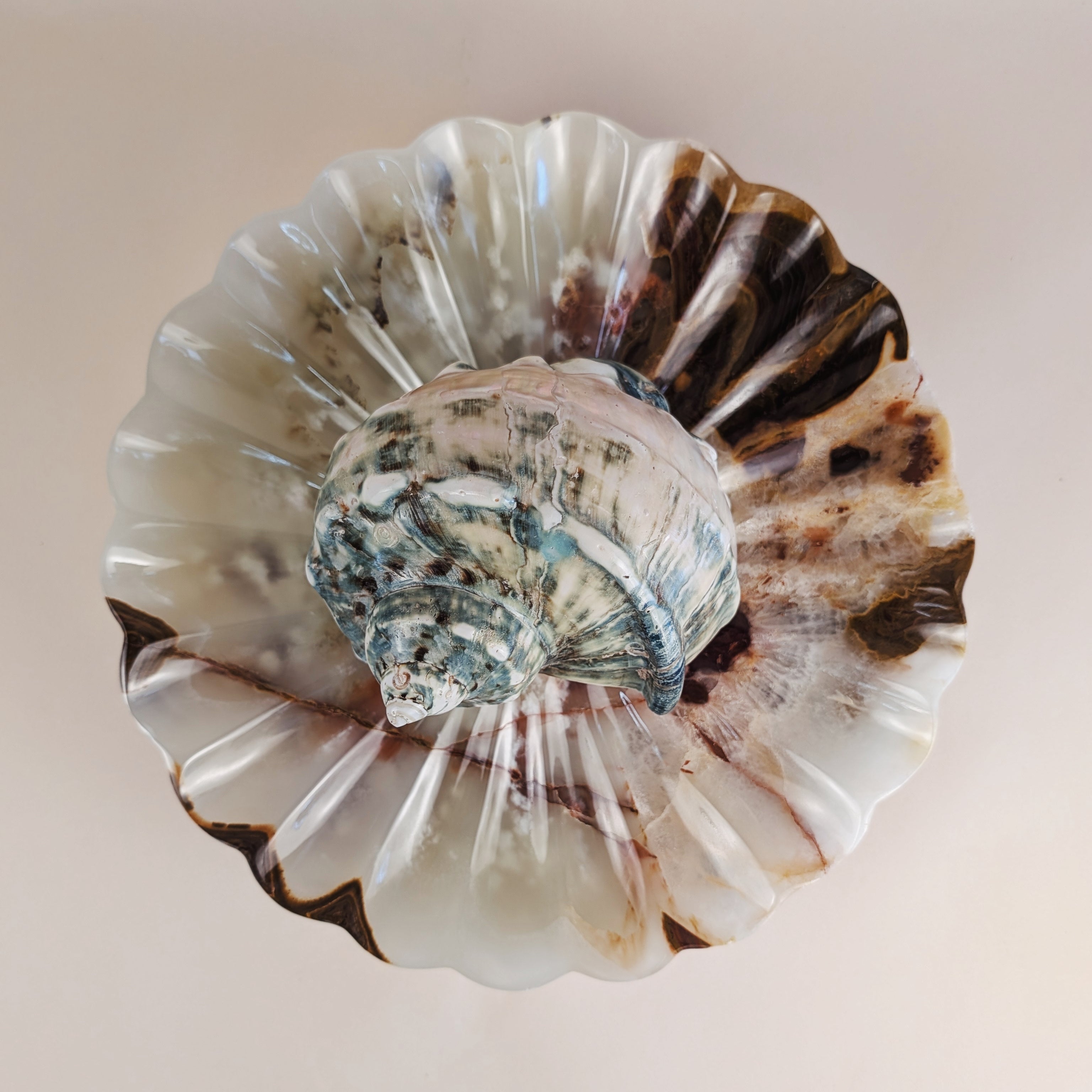 Green Onyx Scalloped Dish
