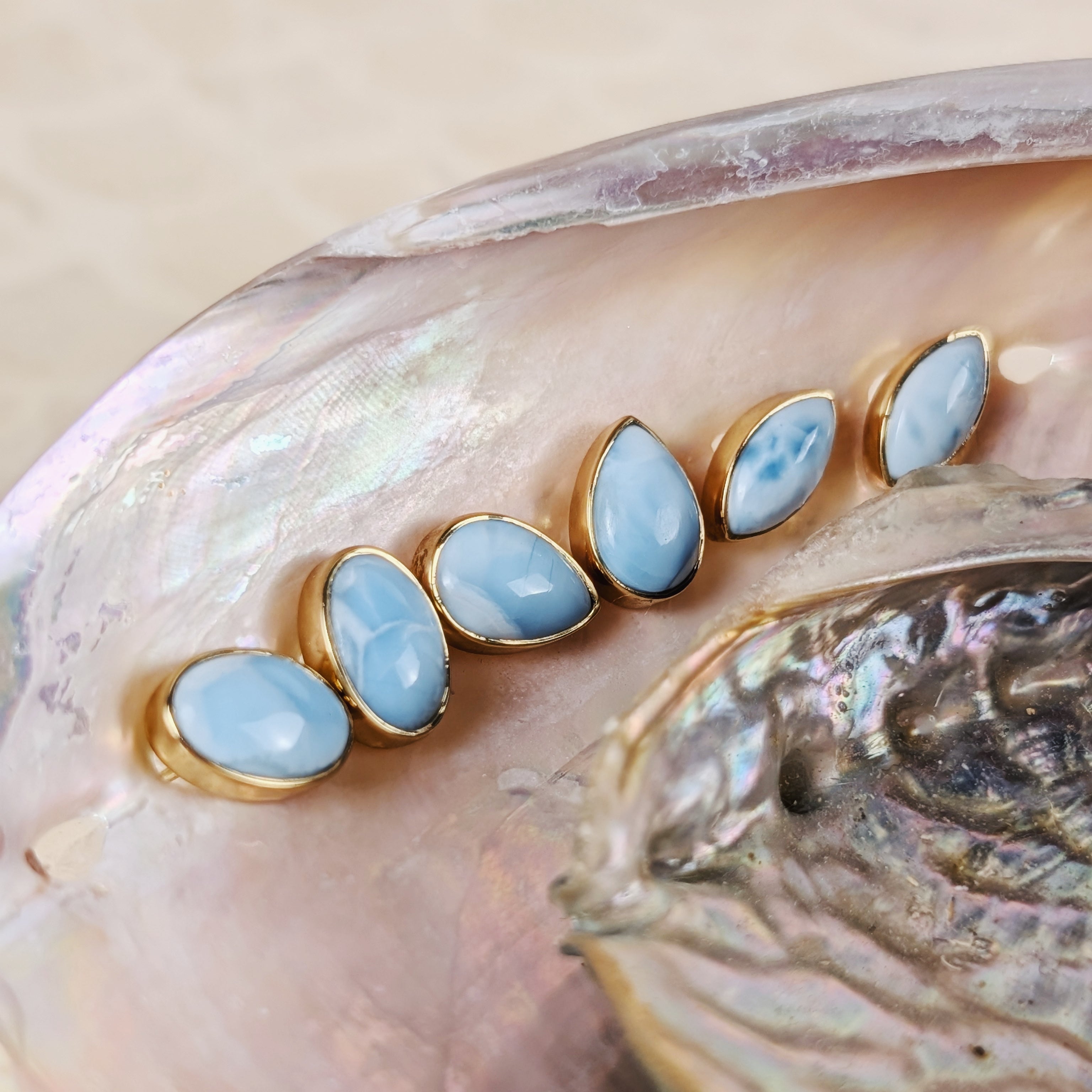 Larimar Stud Earrings