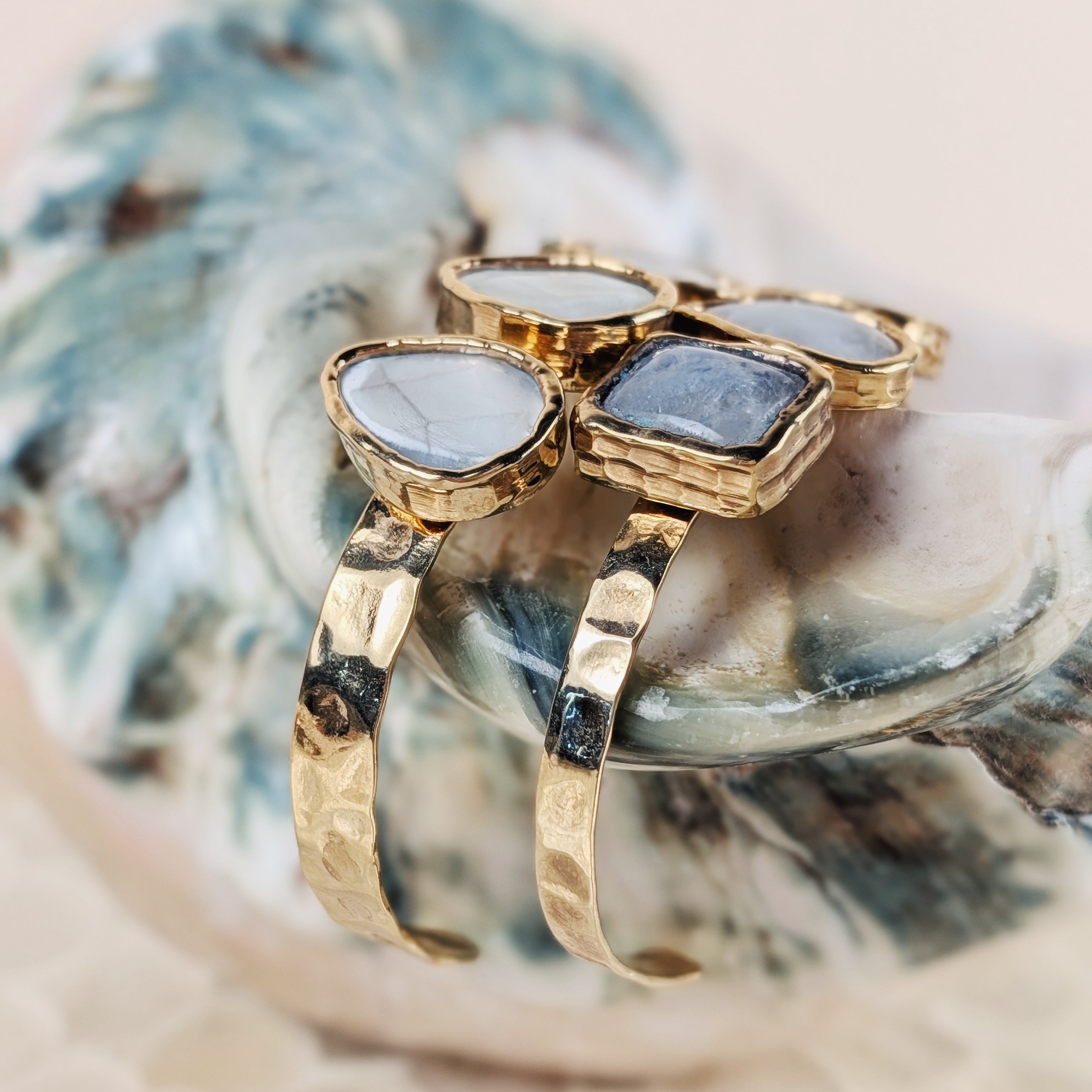 The Lucia Cuff | Mother of Pearl + Moonstone