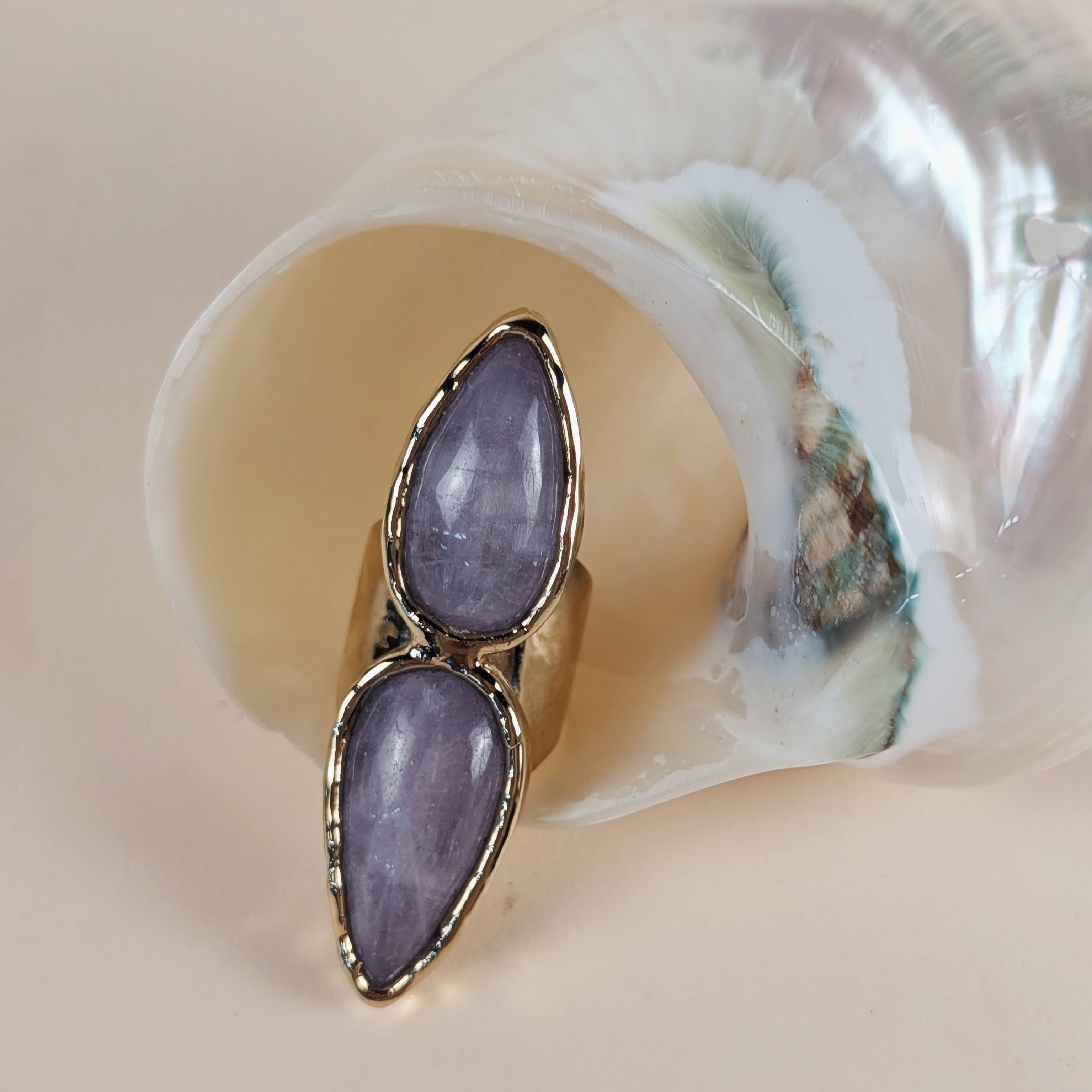 The Seraphina Ring | Rose Quartz + Moonstone + Kunzite