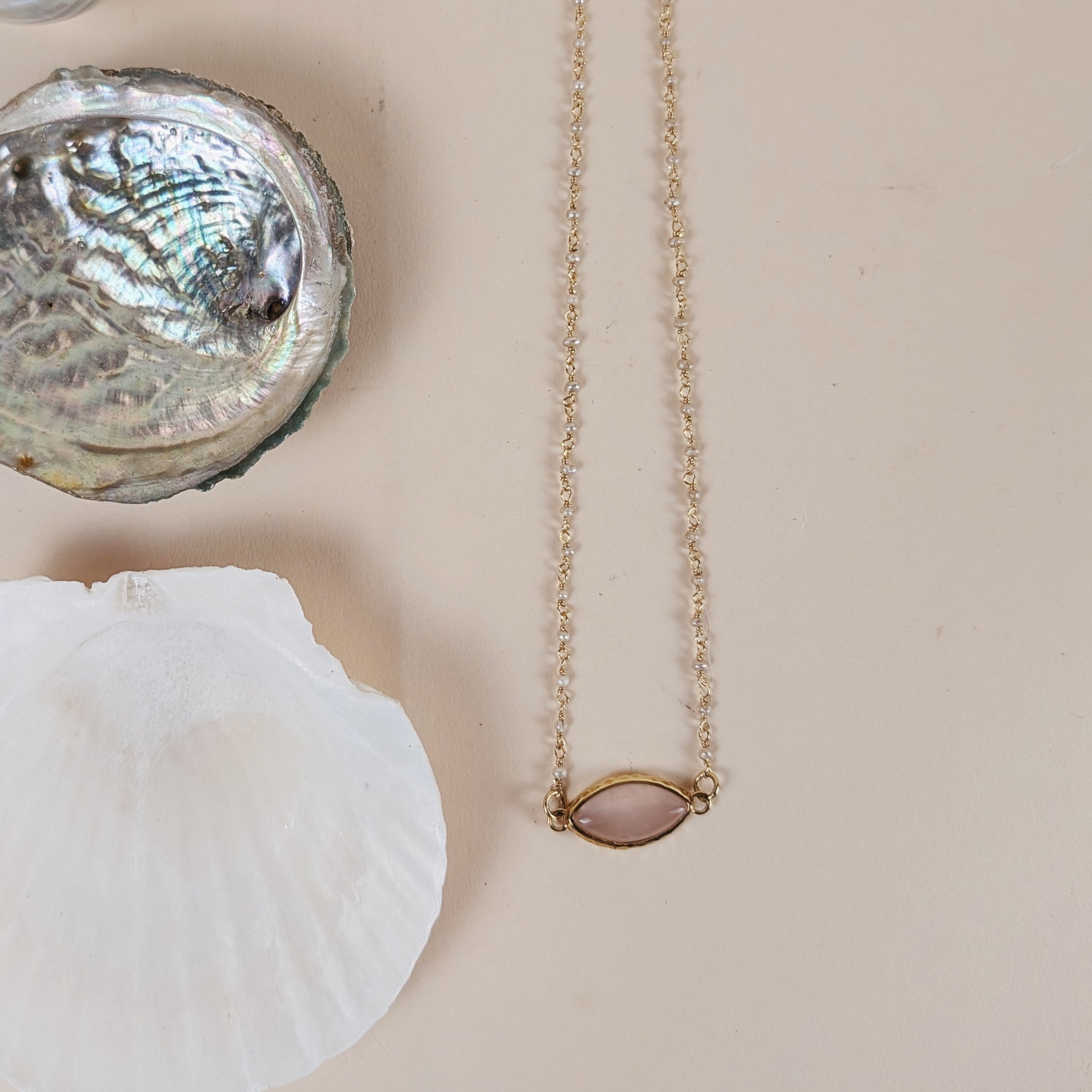 The Isolde Necklace | Rose Quartz