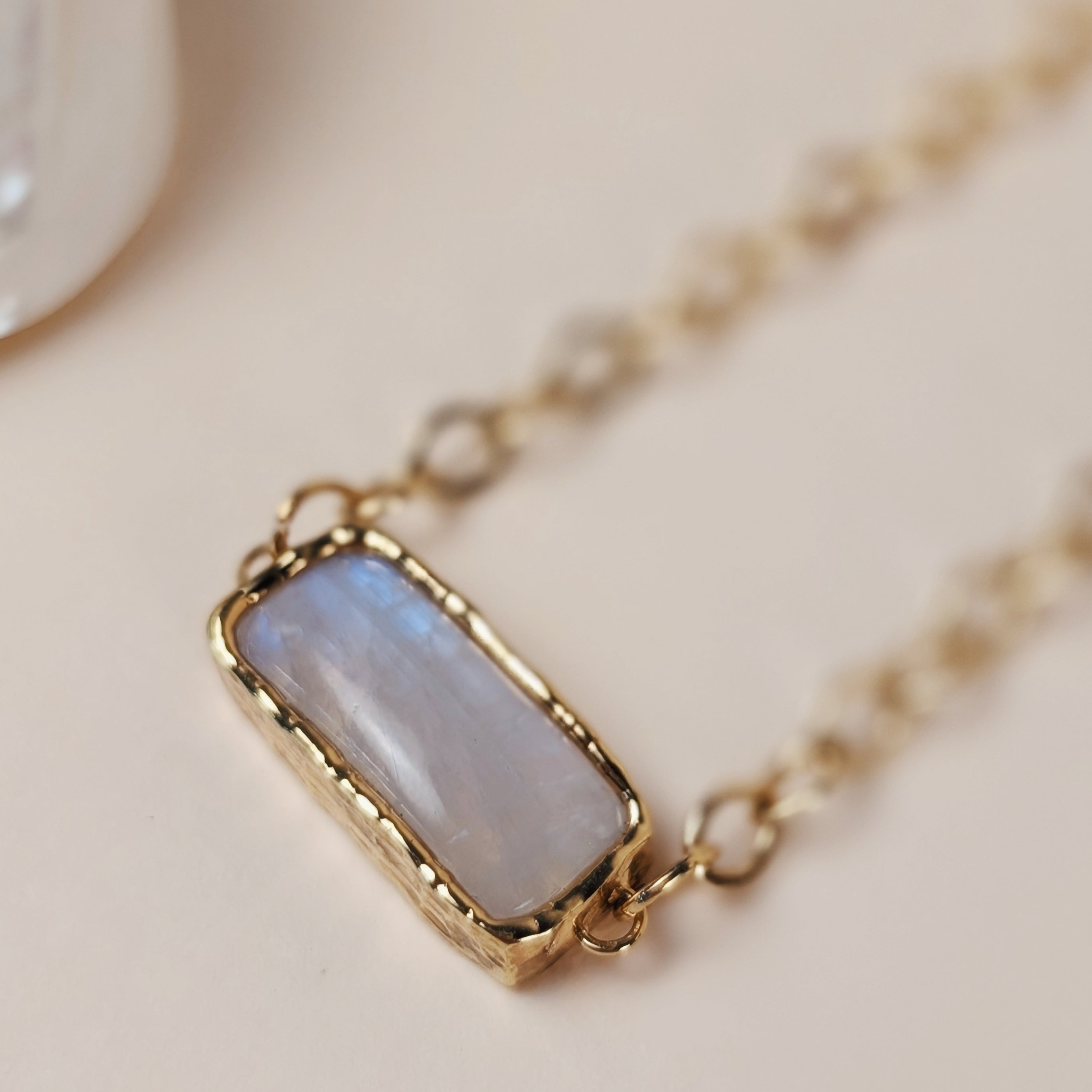 The Cordella Necklace | Moonstone + Pink Opal