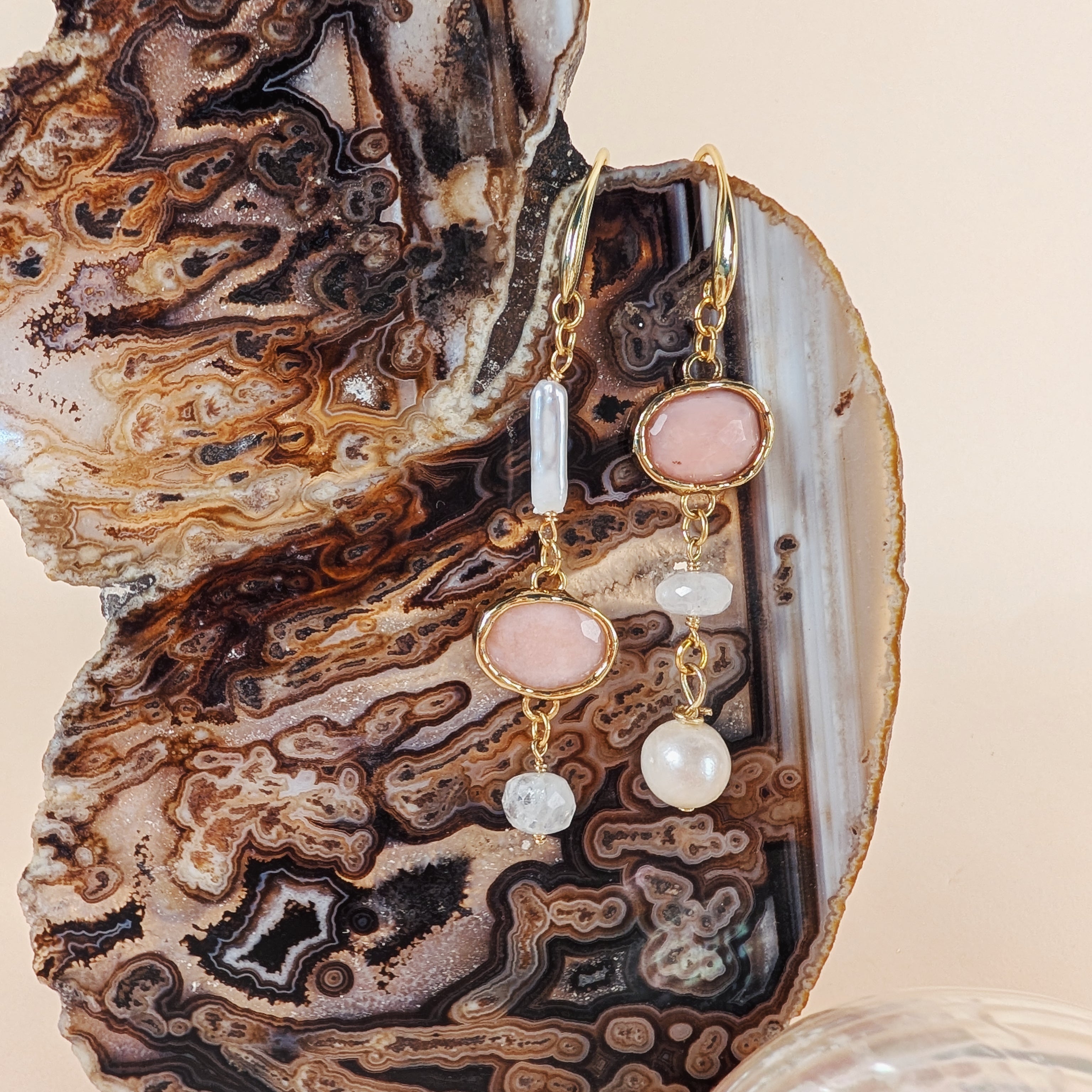 The Louisa Earrings | Gemstone + Pearl