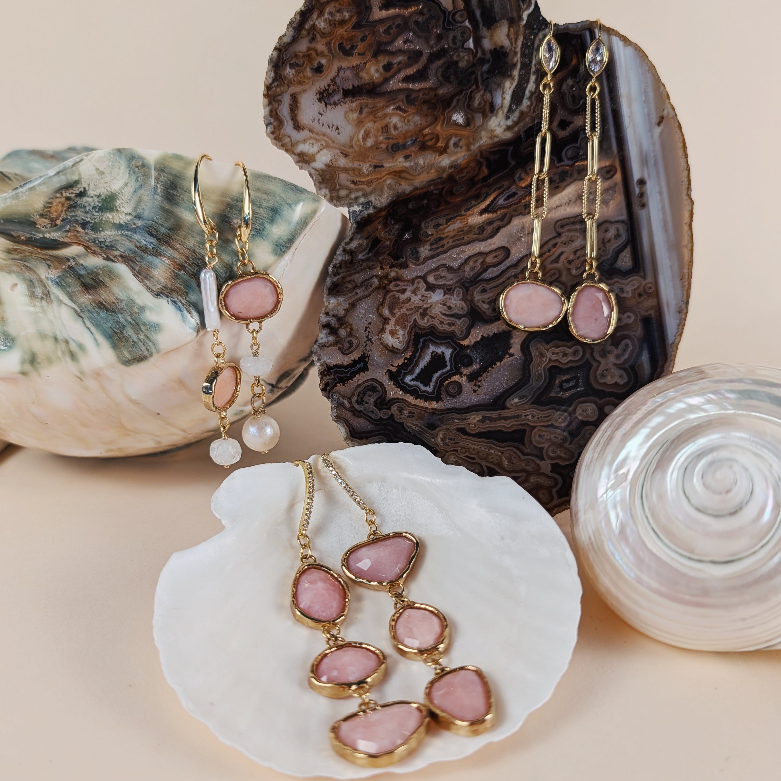 The Louisa Earrings | Gemstone + Pearl