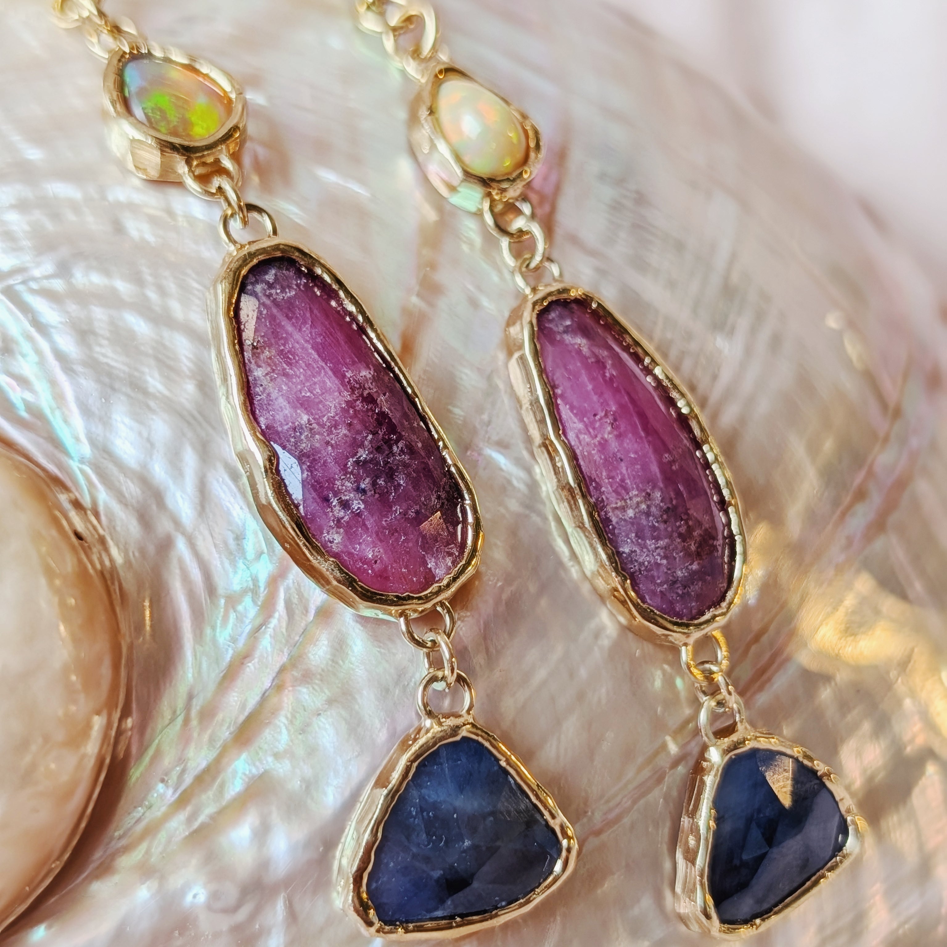 The Louisa Earrings | Gemstone + Pearl