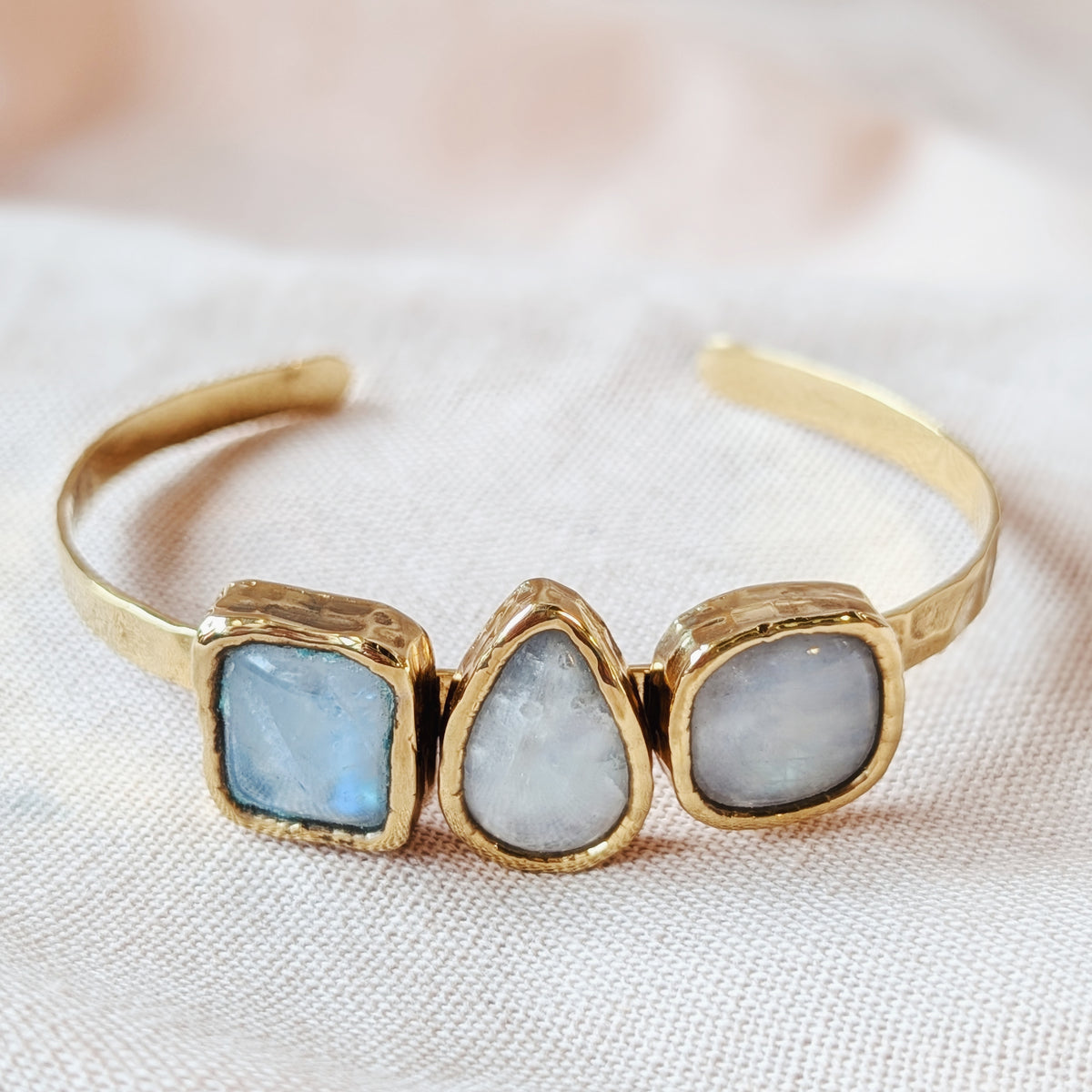 The Lucia Cuff | Moonstone, Lapis Lazuli, Malachite + Sapphire