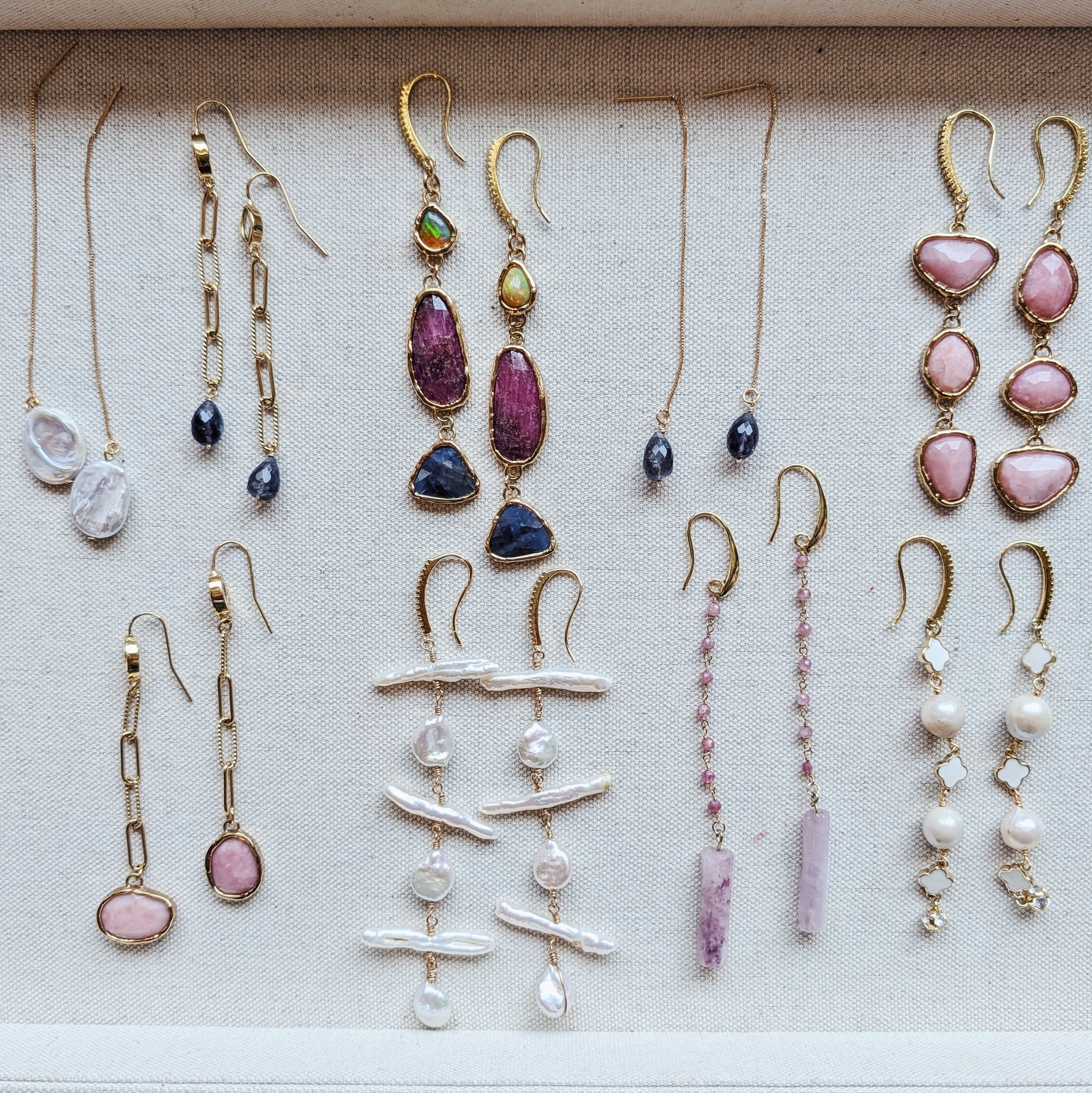 The Louisa Earrings | Gemstone + Pearl