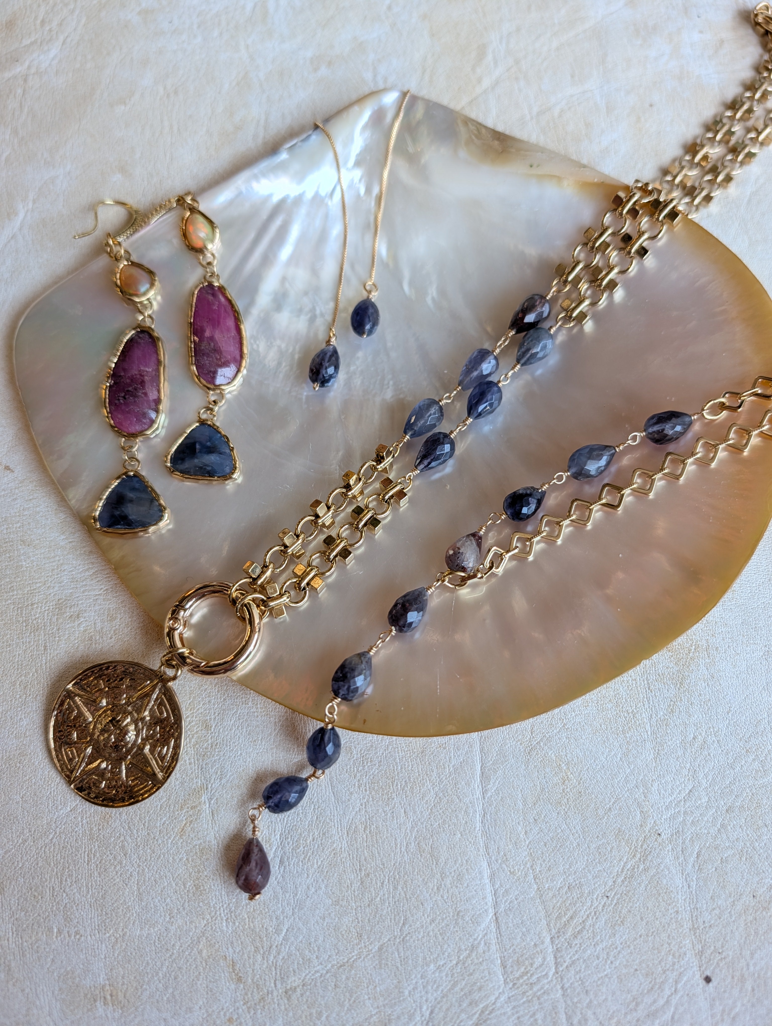 The Rhys Necklace | Gemstone + Coin