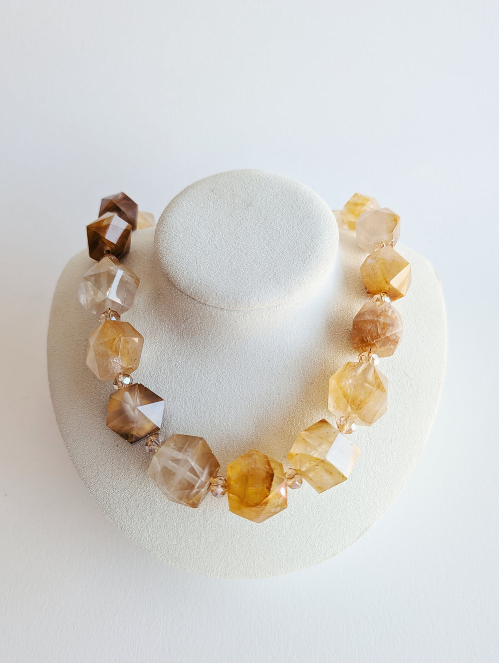 The Sloane Necklace | Golden Healer + Rose Quartz | Wild Alabaster
