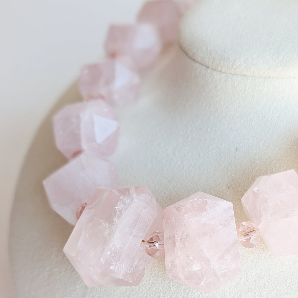 The Sloane Necklace | Golden Healer + Rose Quartz | Wild Alabaster