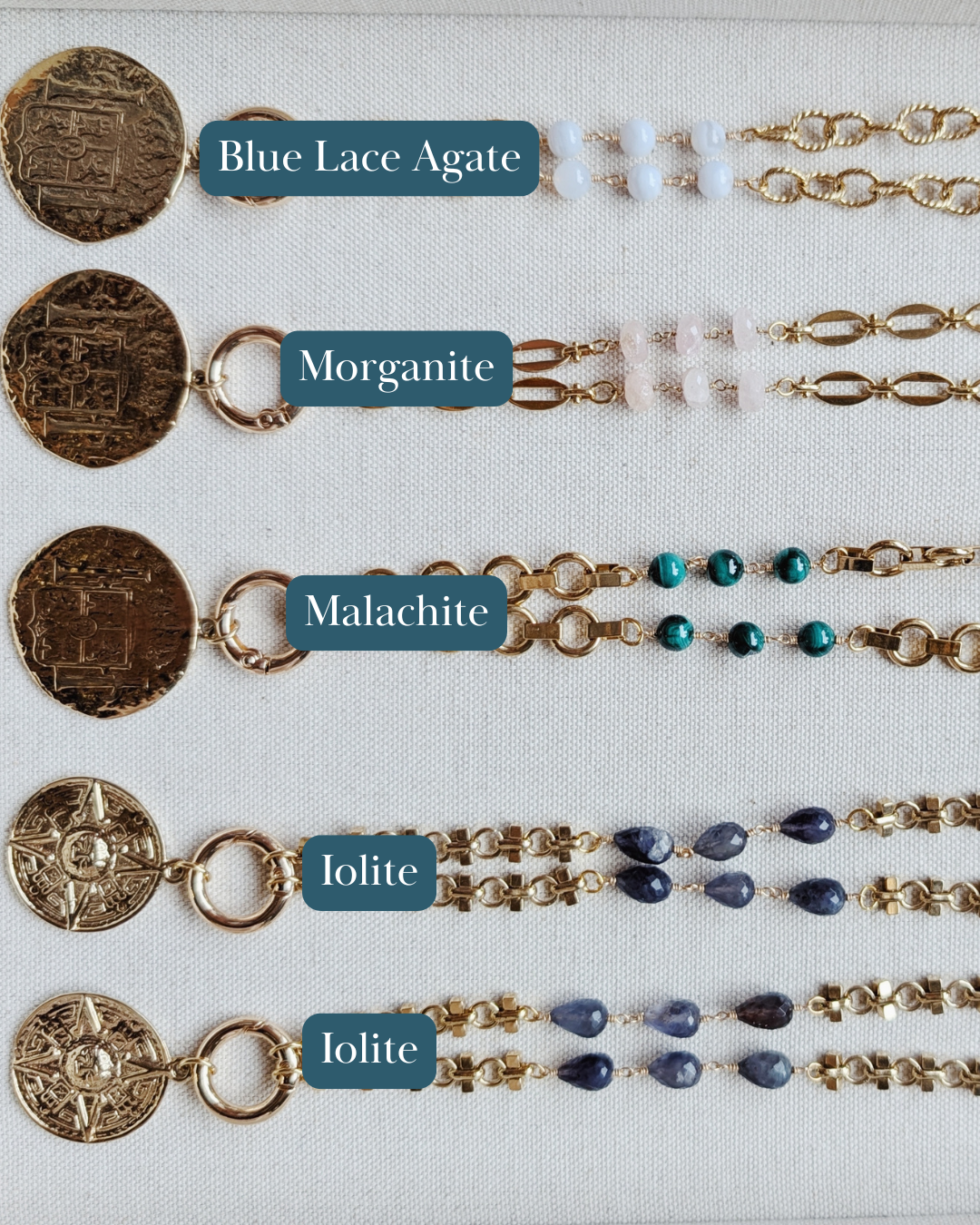 The Rhys Necklace | Gemstone + Coin
