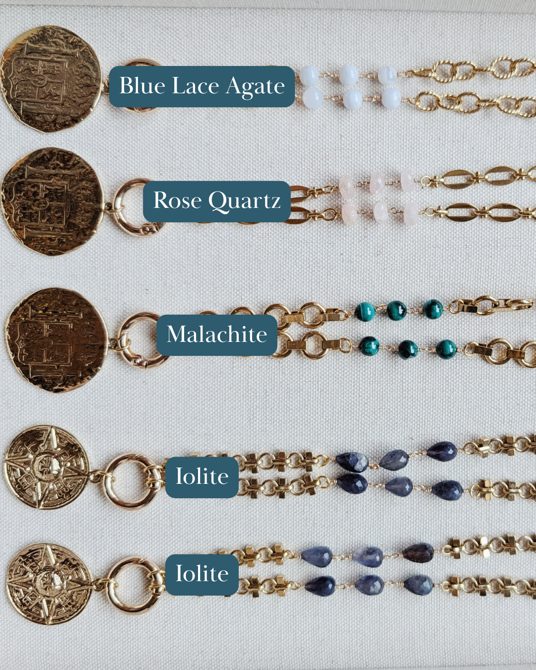 The Rhys Necklace | Gemstone + Coin