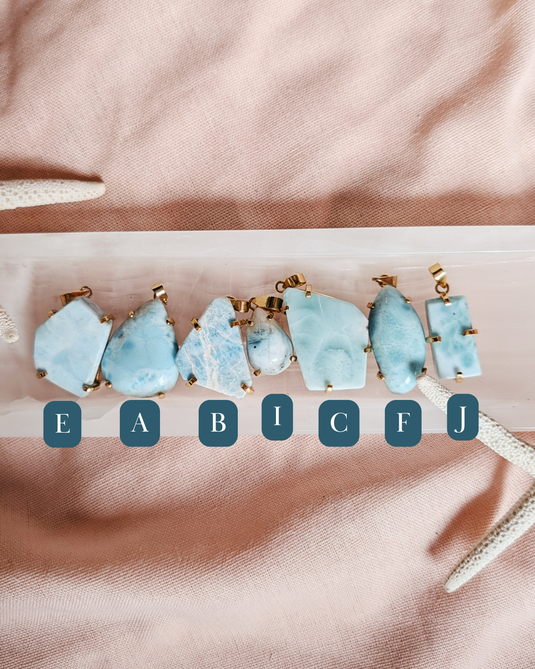 The Margaux Necklace | Larimar + Golden Rutile