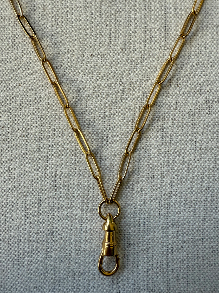 Paperclip Chain Charm  Necklace
