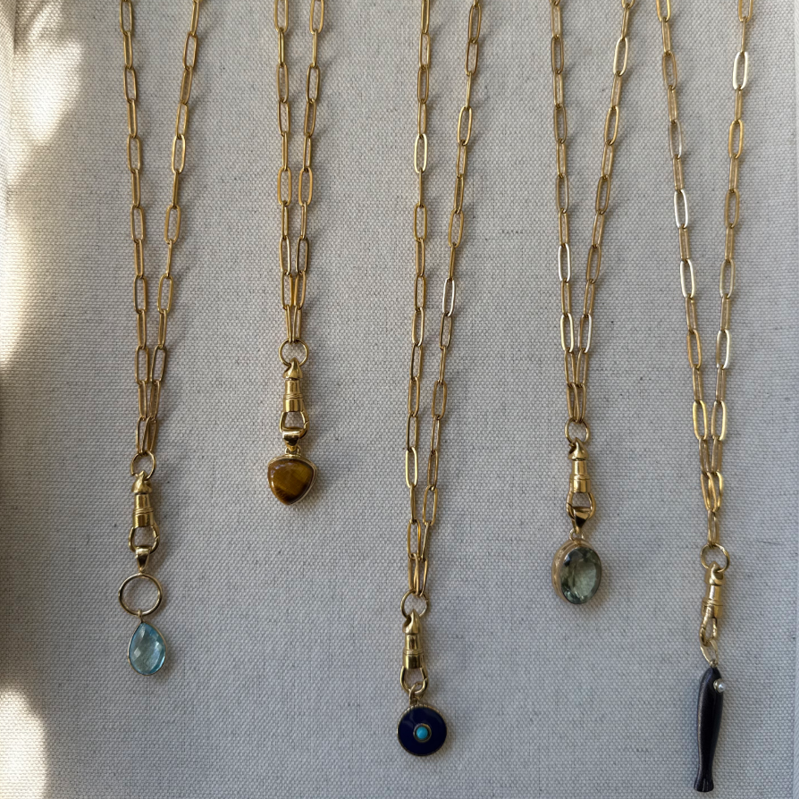 Paperclip Chain Charm  Necklace