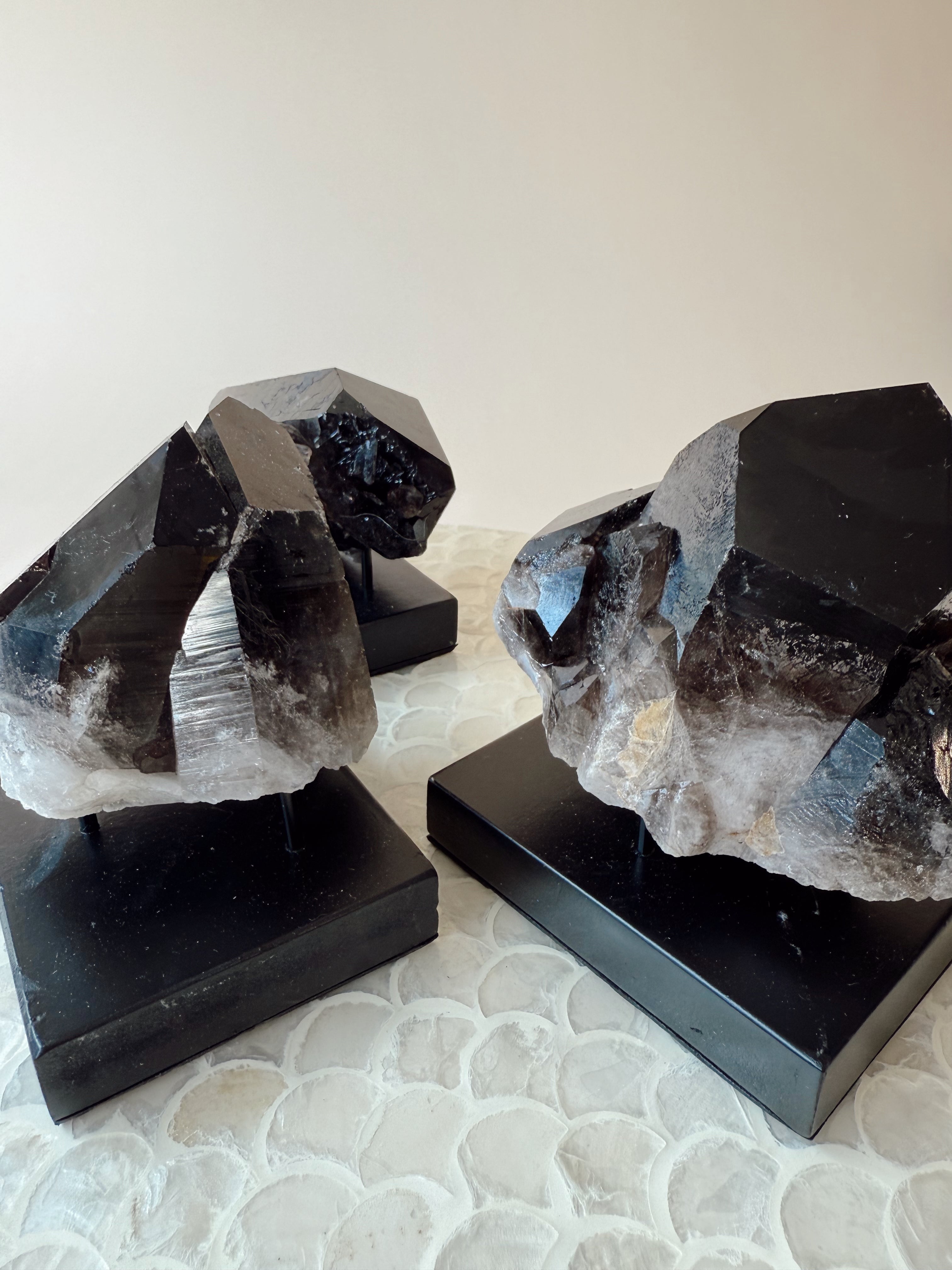 Smoky Quartz Cluster on Stand
