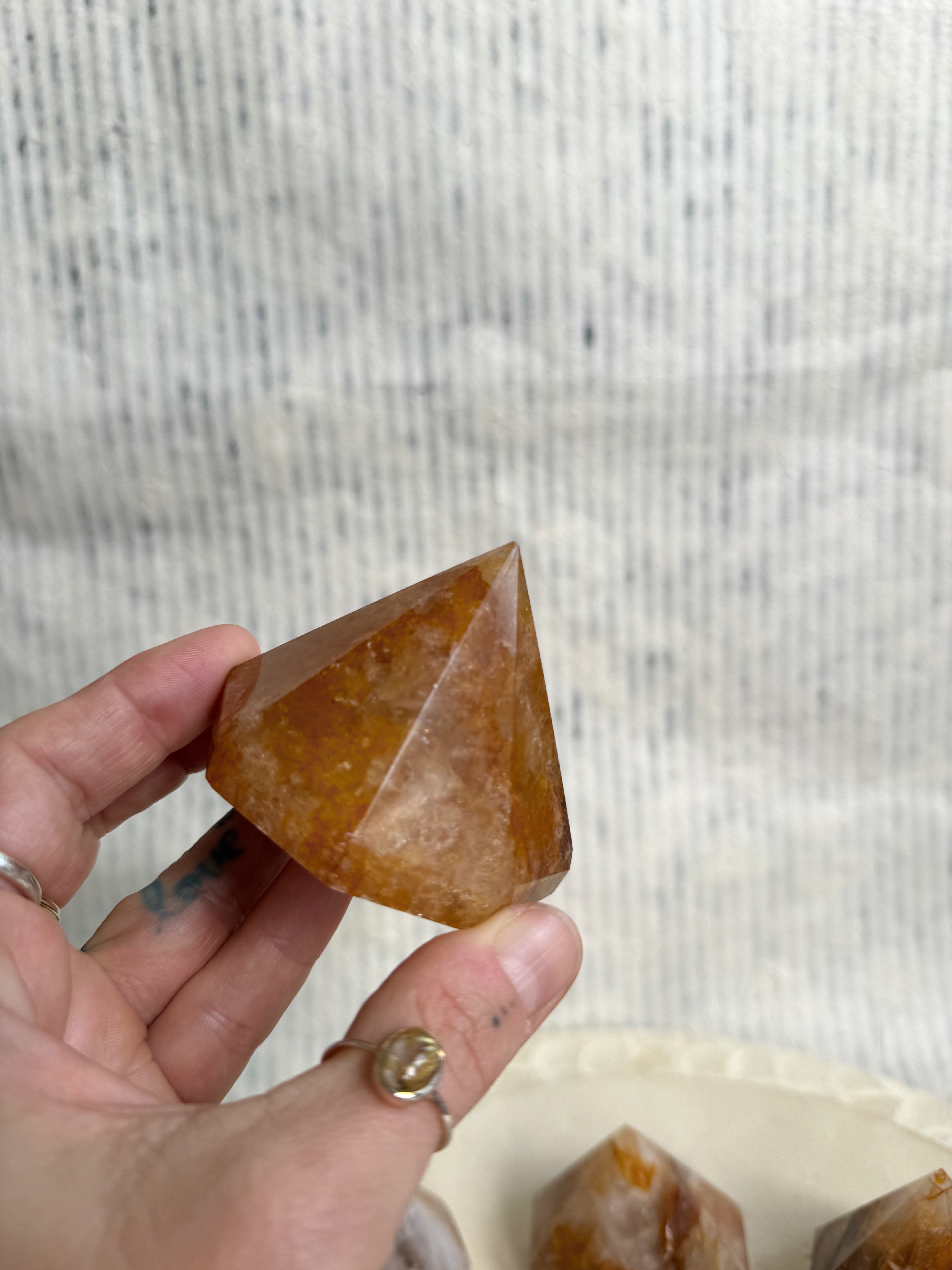 Large Golden Healer Diamond Crystal | High-Vibration Quartz for Energy Alignment & Healing | Home Decor Stone