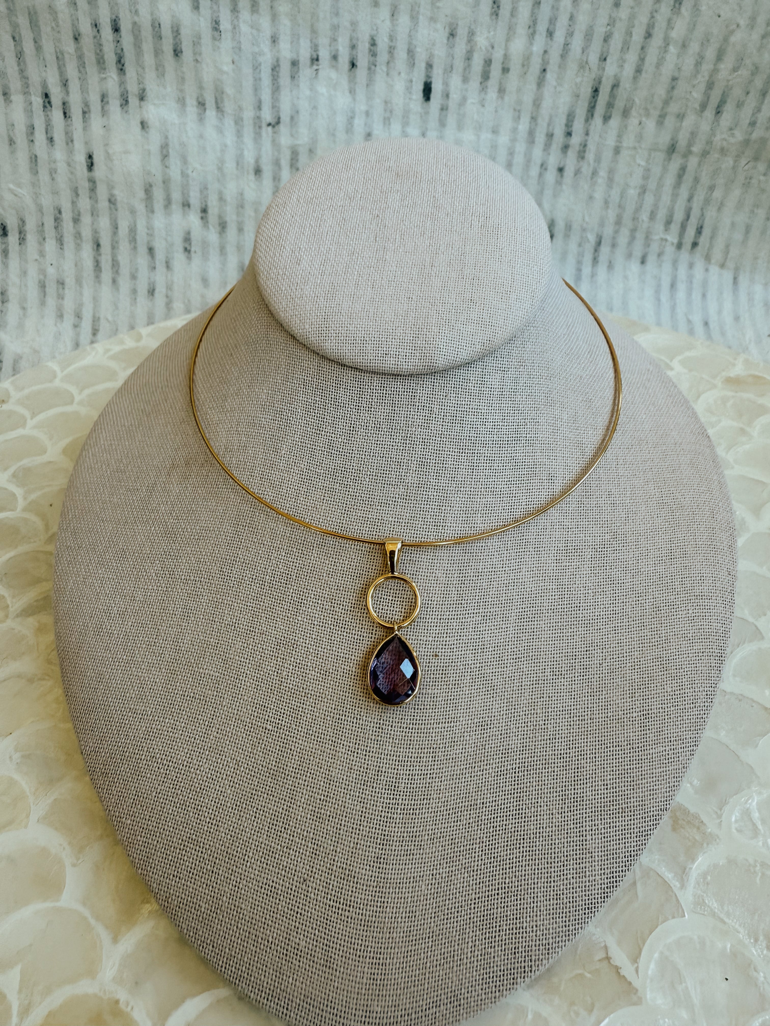 The Crawford Hoop Necklace | 90s-Inspired Gold Collar with Detachable Gemstone Pendant – Wild Alabaster