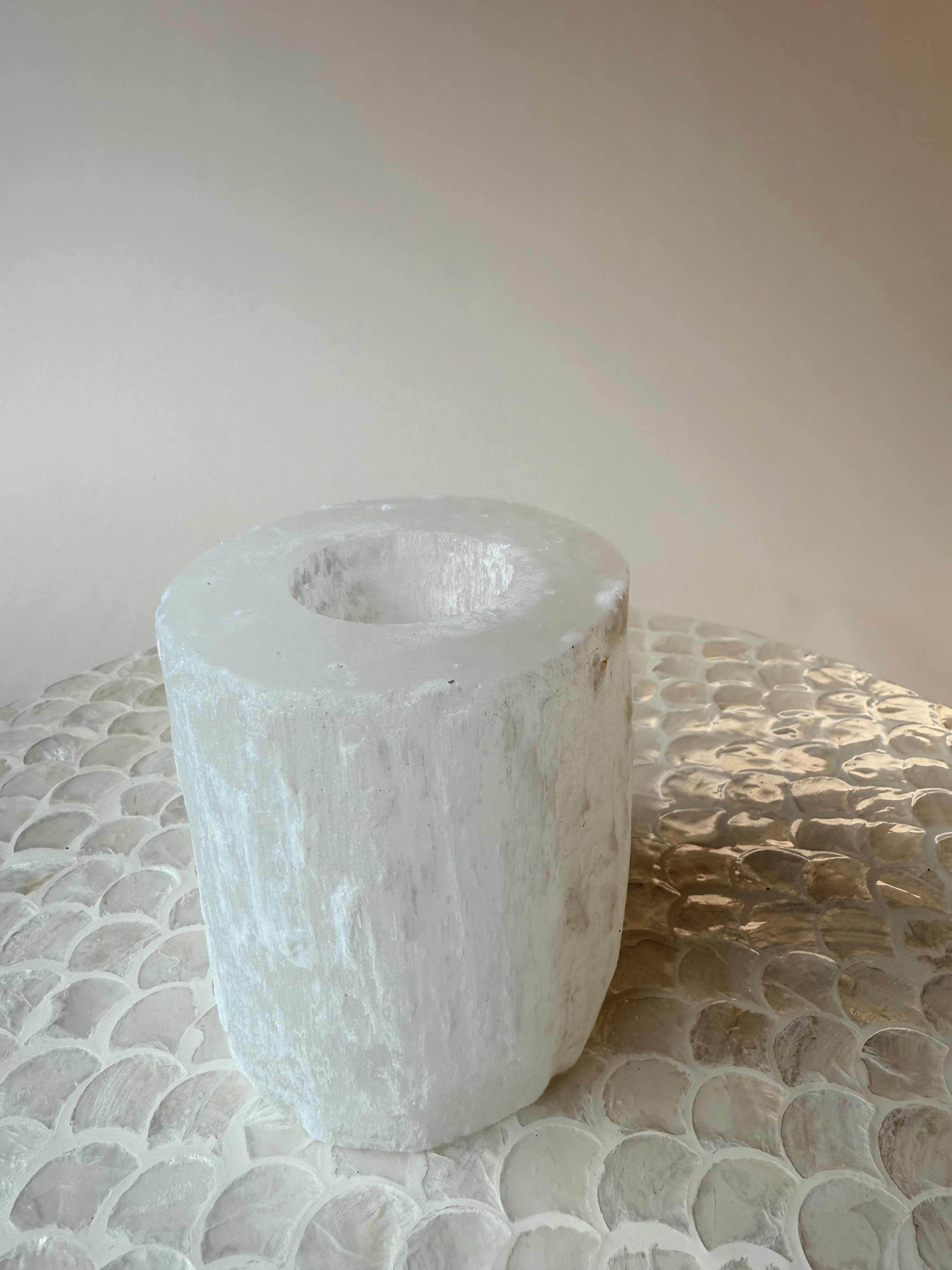 Selenite Votive Holder