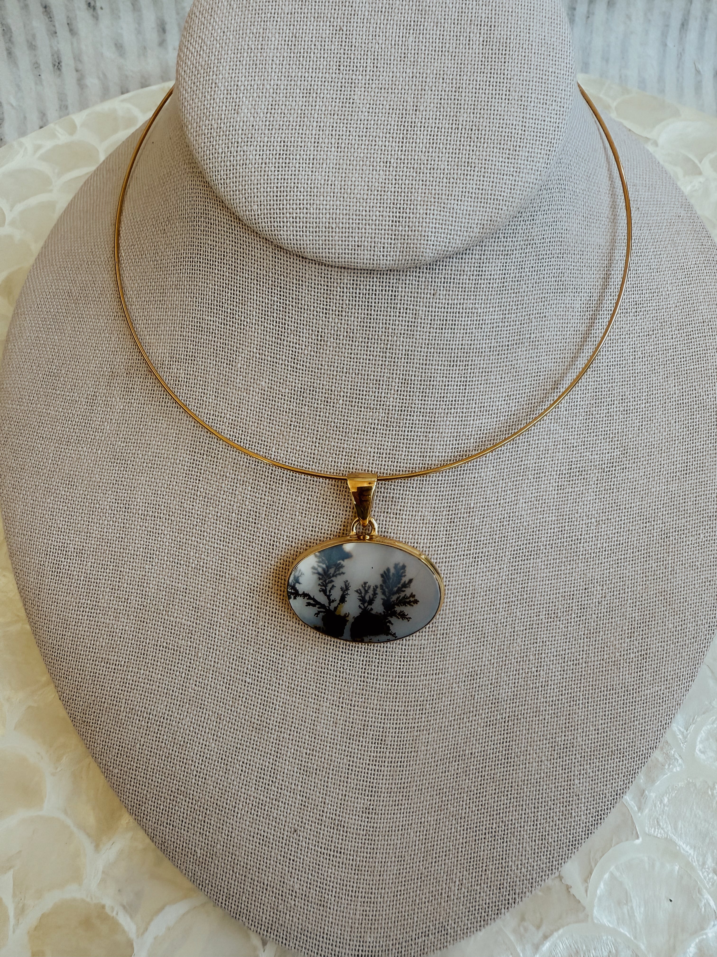 The Crawford Hoop Necklace | 90s-Inspired Gold Collar with Detachable Gemstone Pendant – Wild Alabaster