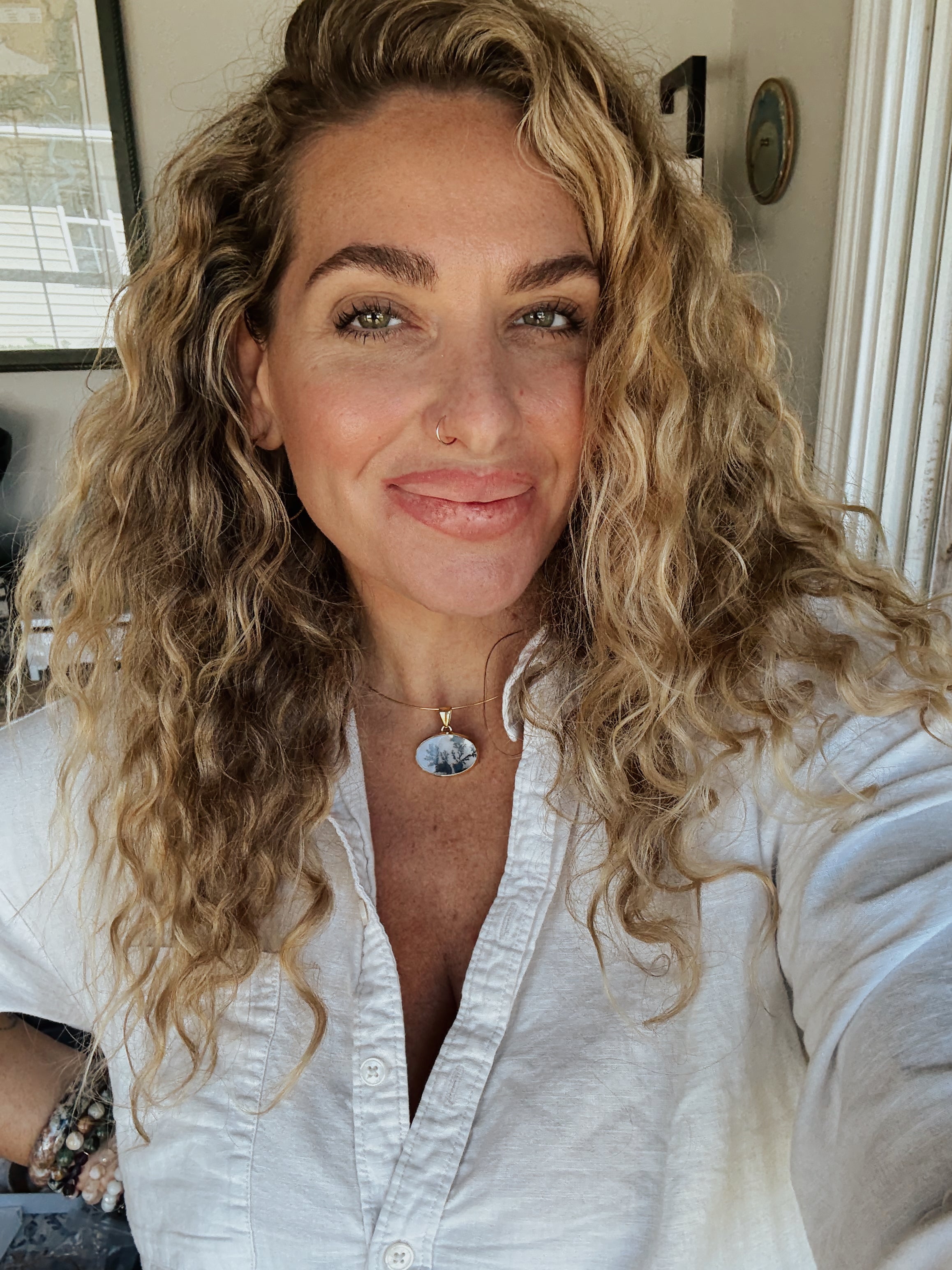 The Crawford Hoop Necklace | 90s-Inspired Gold Collar with Detachable Gemstone Pendant – Wild Alabaster