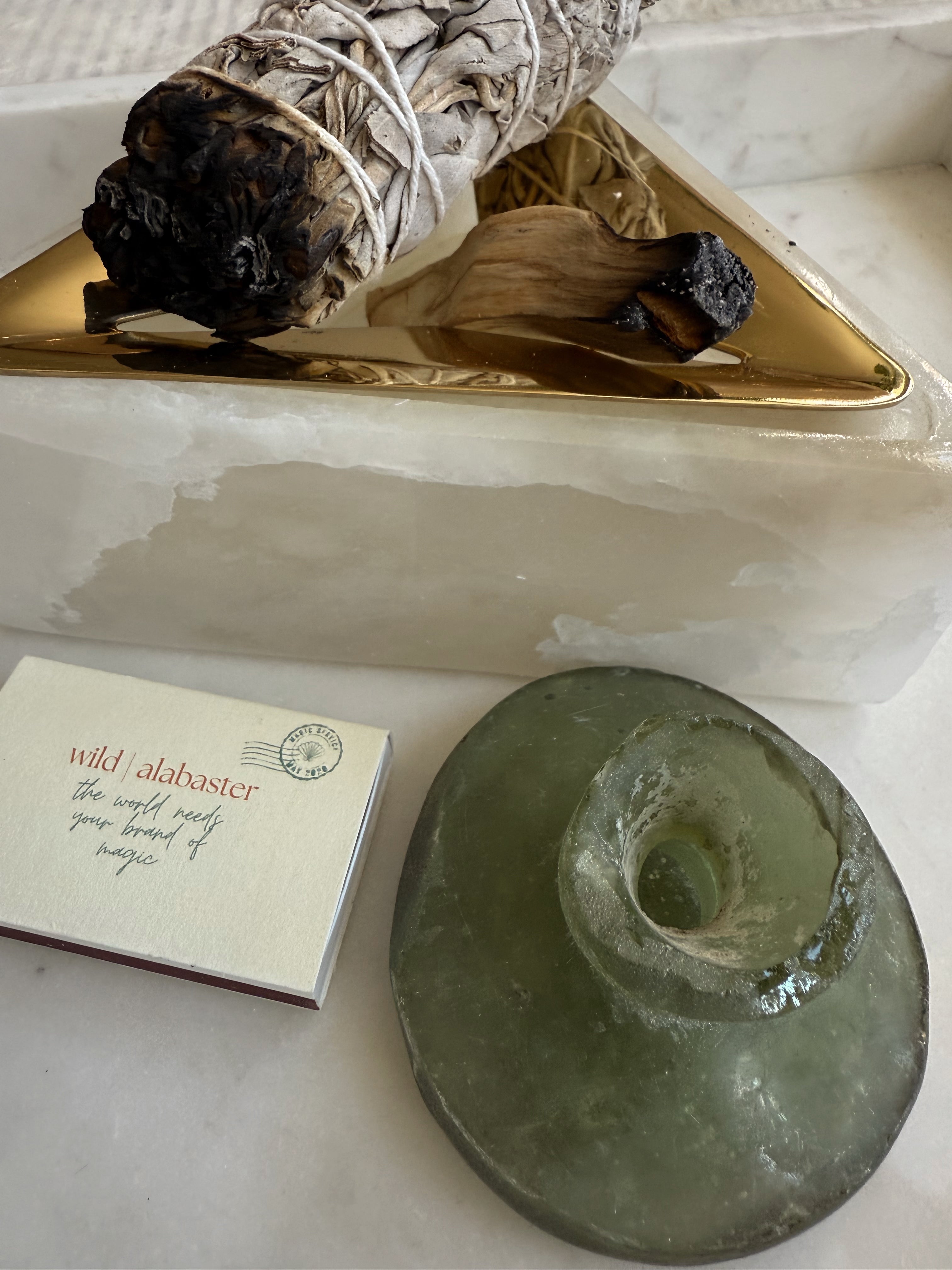 Alabaster Incense & Palo Santo Holders | Hand-Carved Starfall Collection