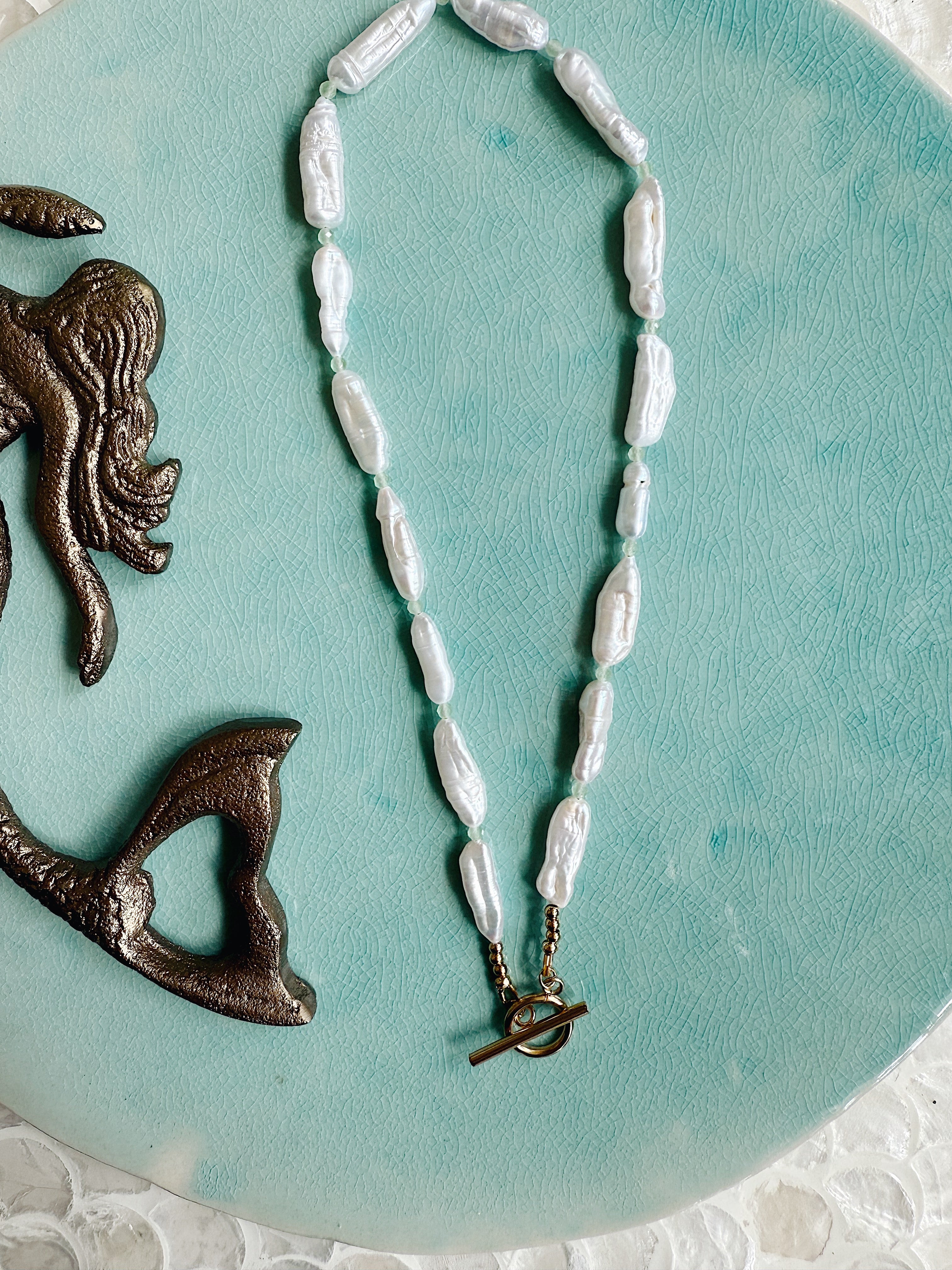 The Winnie Necklace | Peridot + Freshwater Pearl