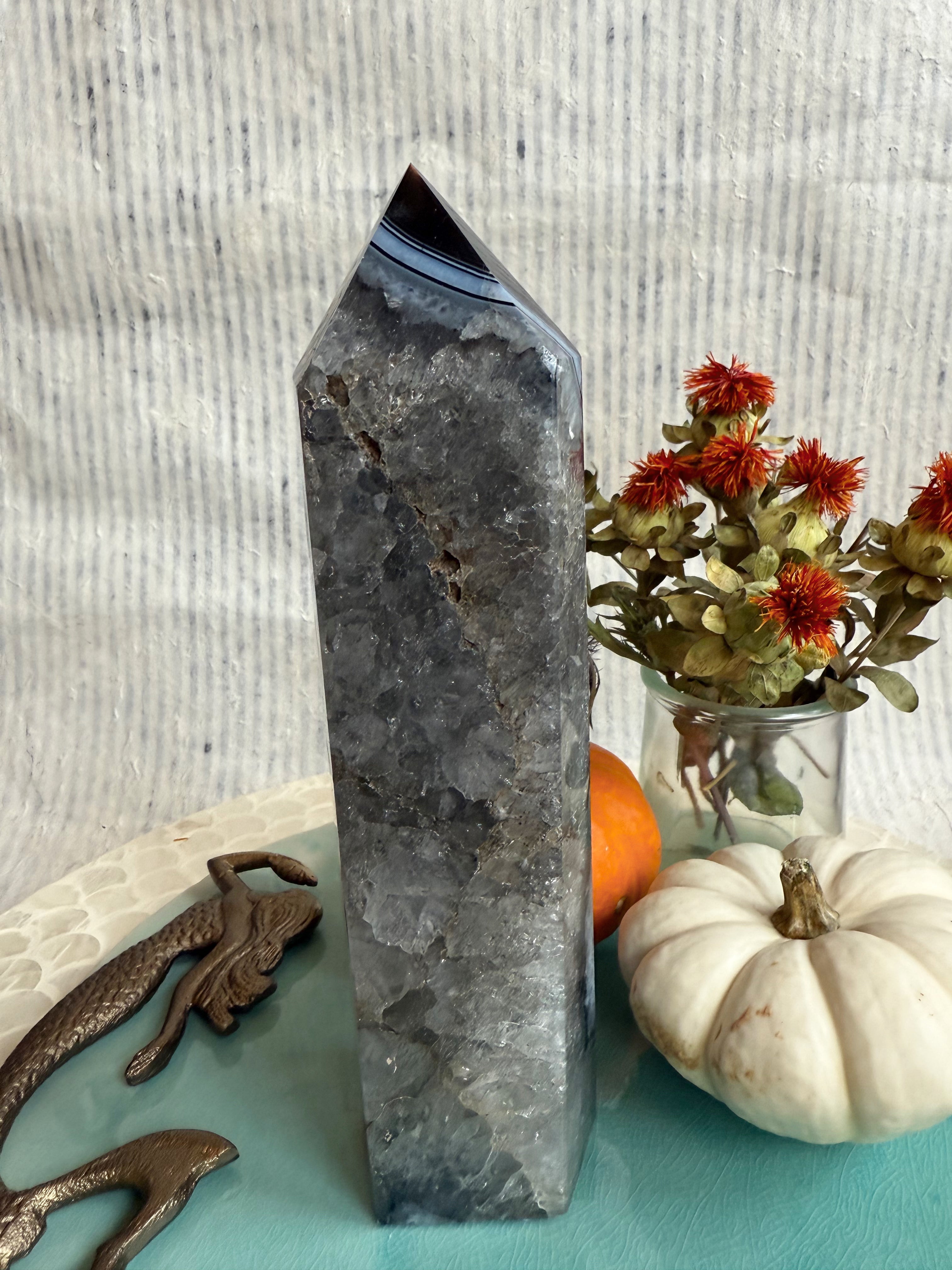 Banded Tuxedo Agate Towers