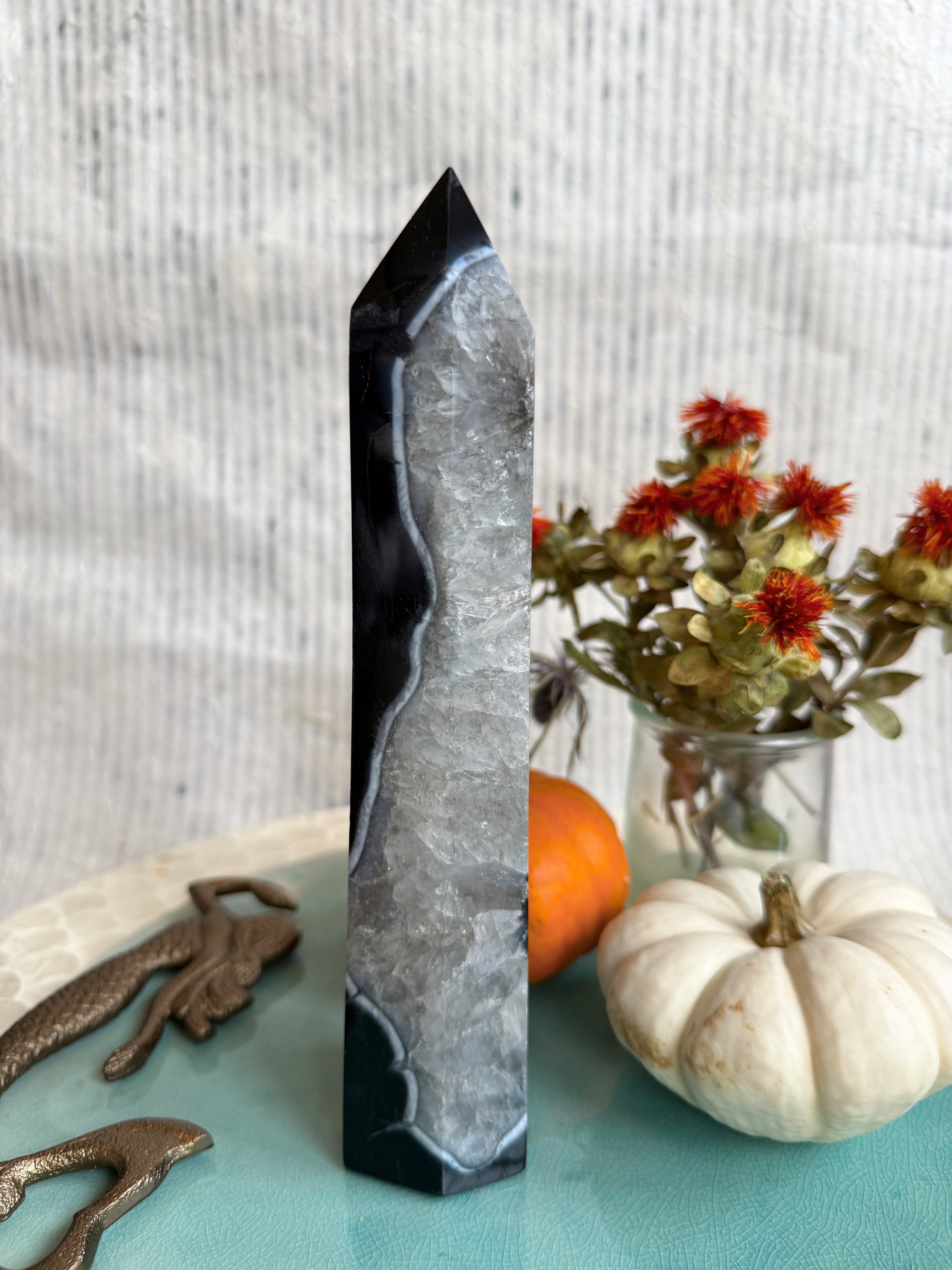 Banded Tuxedo Agate Towers