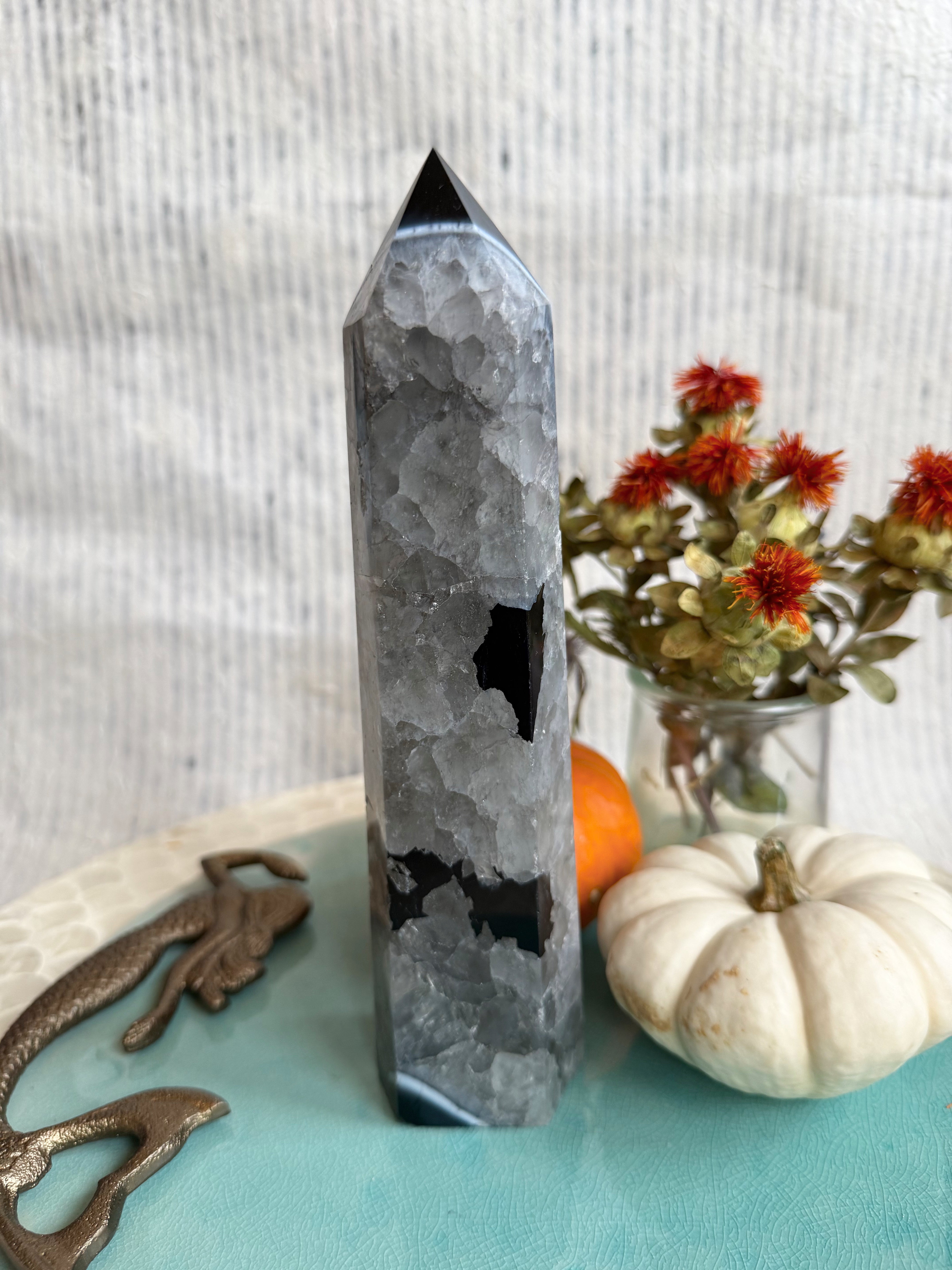 Banded Tuxedo Agate Towers