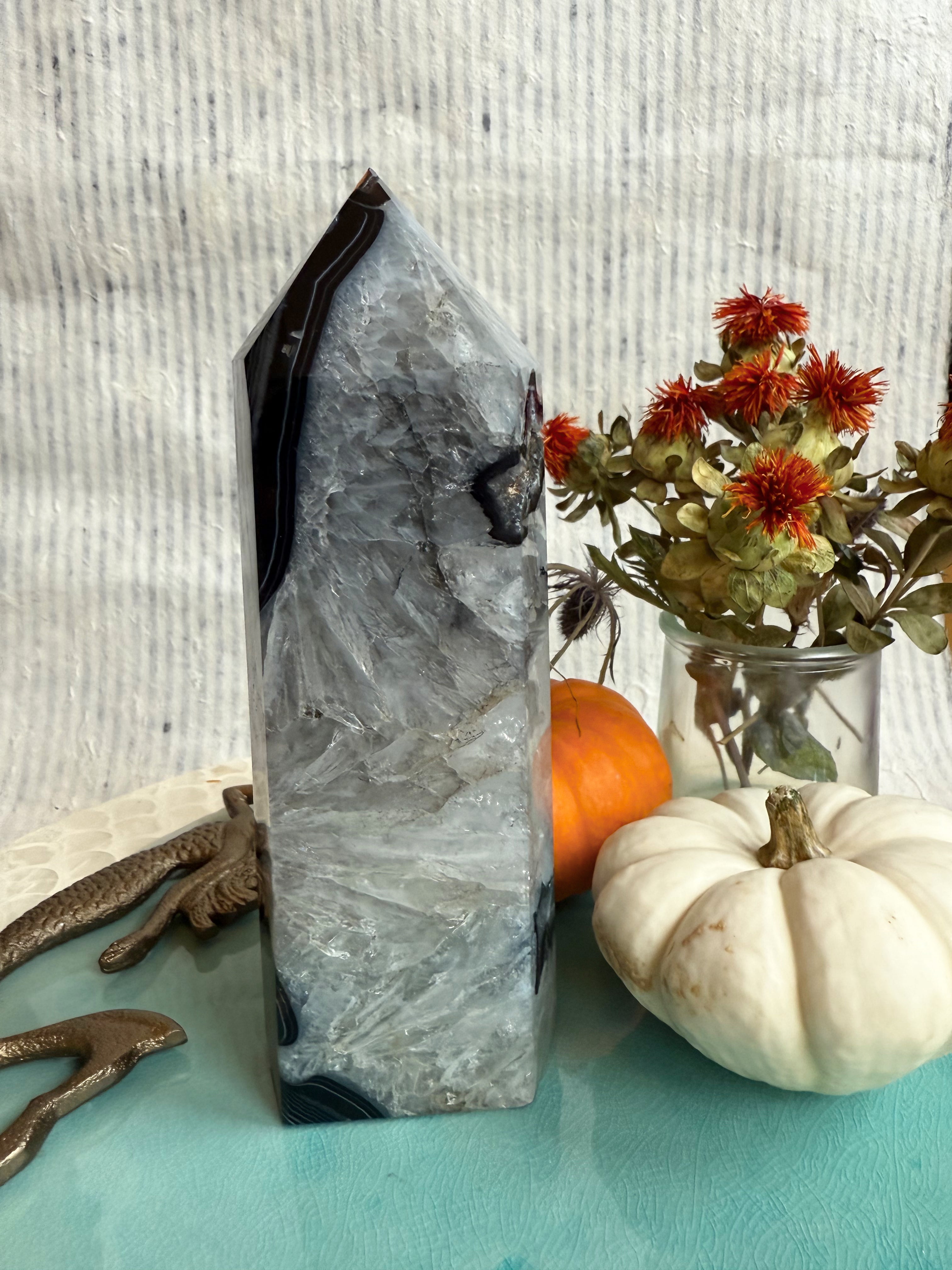 Banded Tuxedo Agate Towers