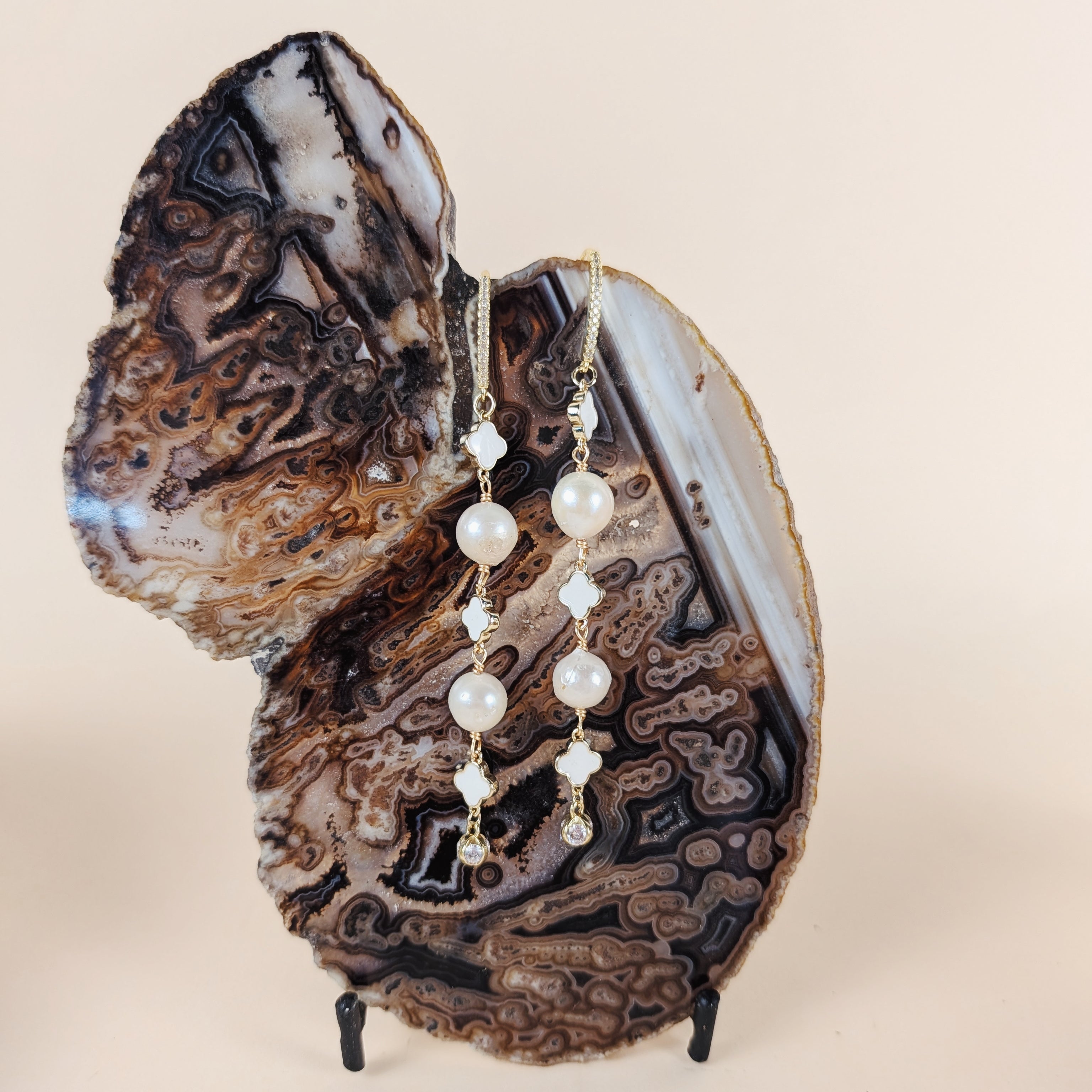 The Louisa Earrings | Gemstone + Pearl