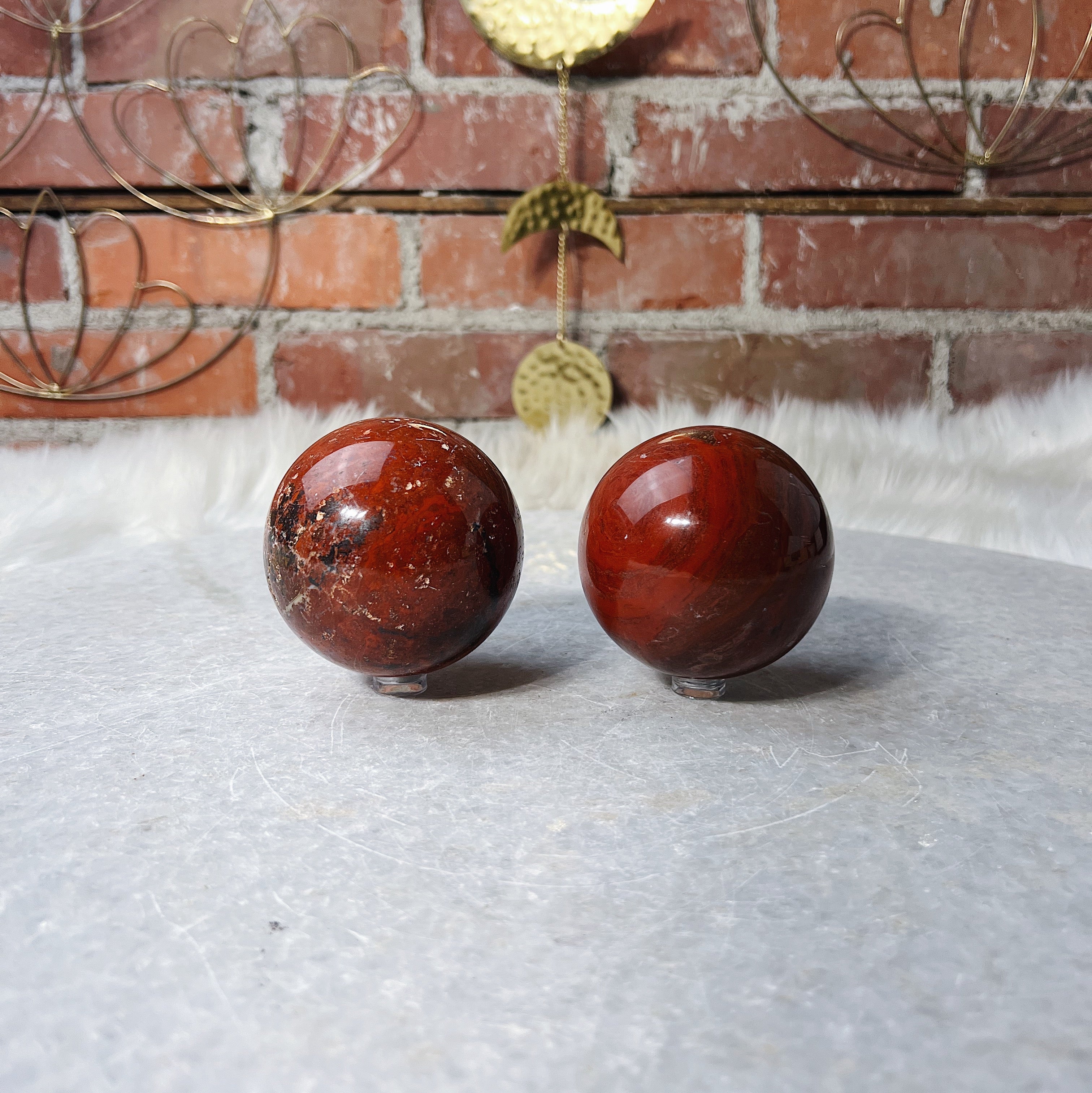 Intuitively Chosen Red Jasper Sphere Wild Alabaster