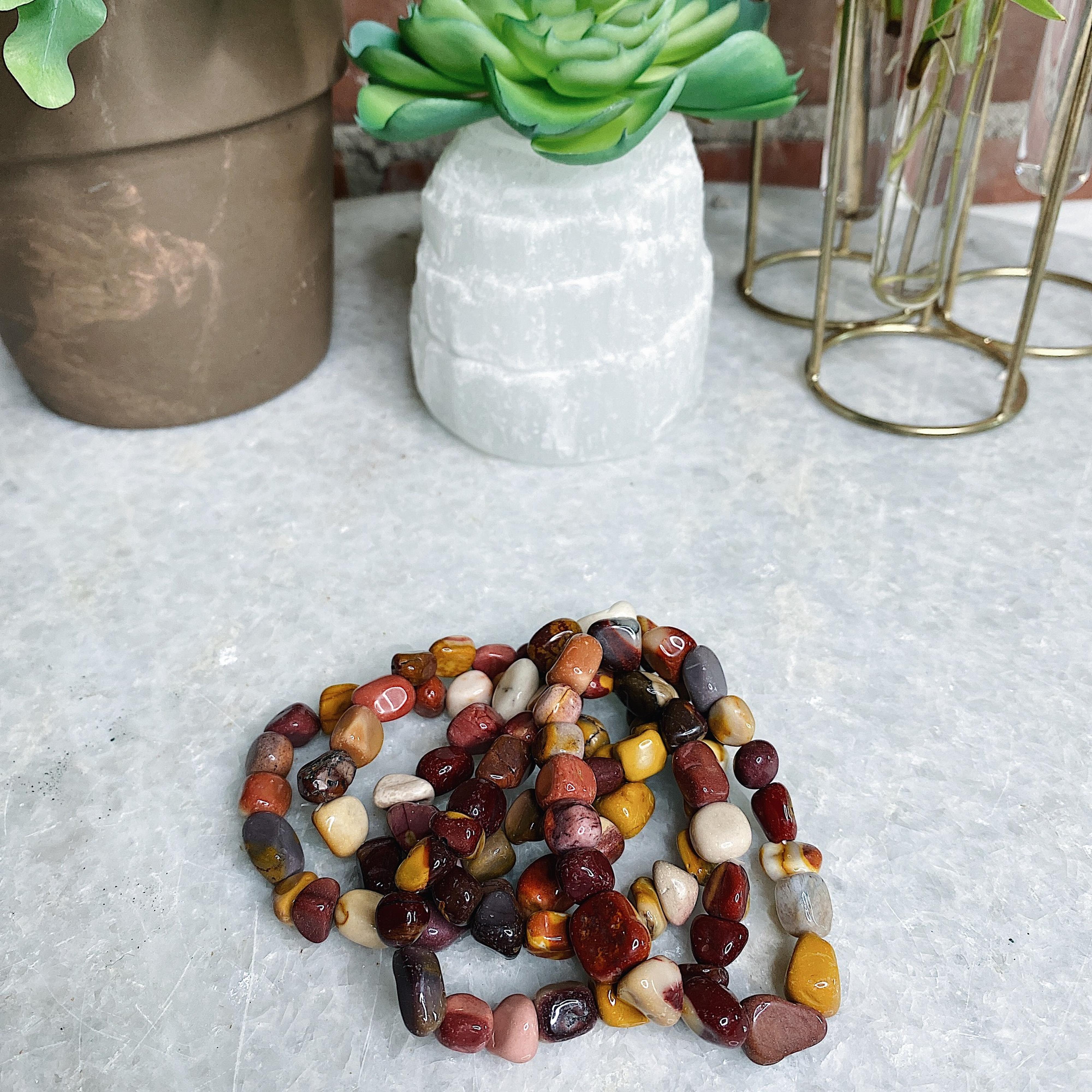 Intuitively Chosen Mookaite Tumble Stone Bracelet Wild Alabaster