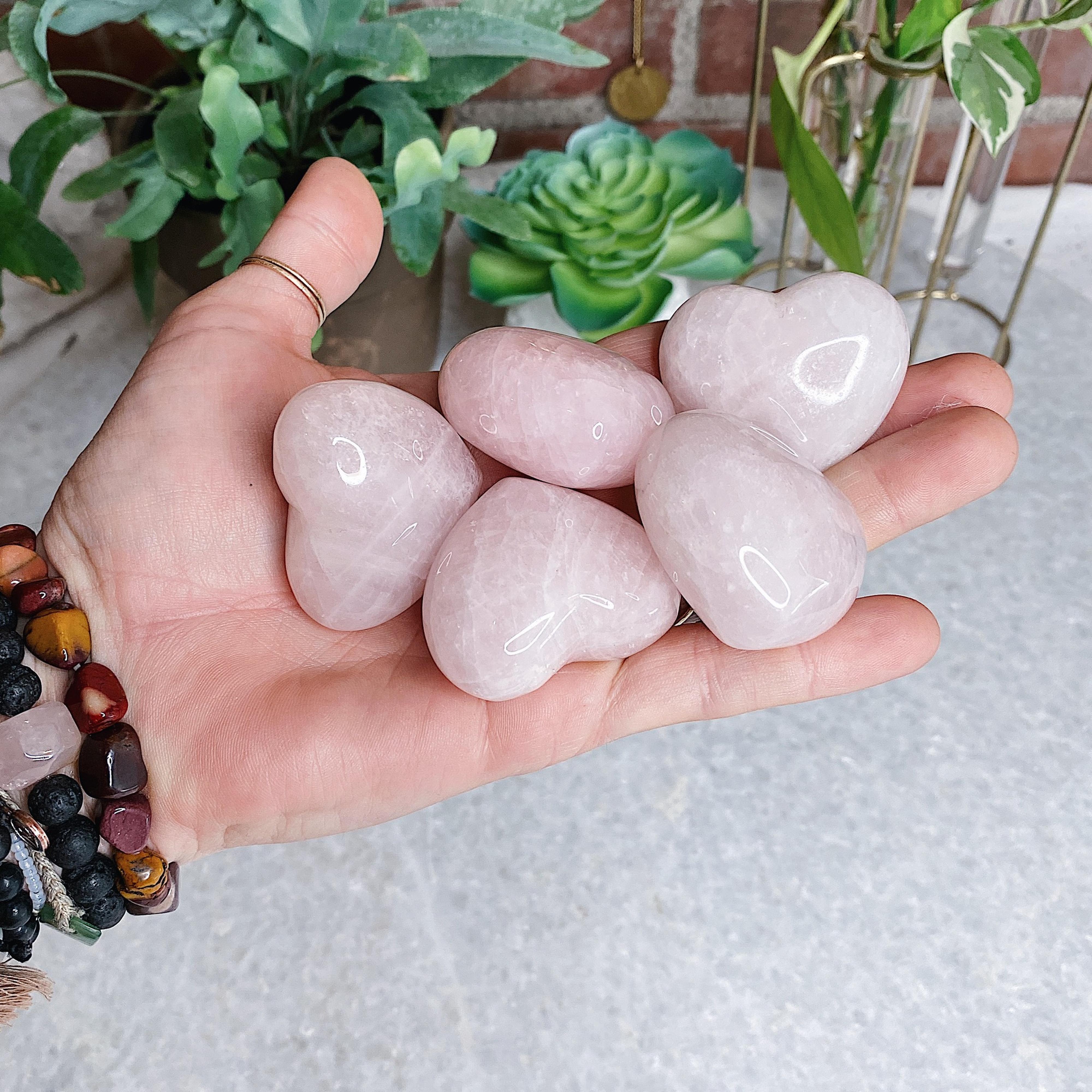 Intuitively Chosen Rose Quartz Pocket Heart Wild Alabaster