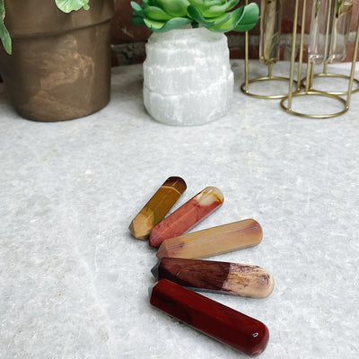Intuitively Chosen Mookaite Massage Wand Wild Alabaster