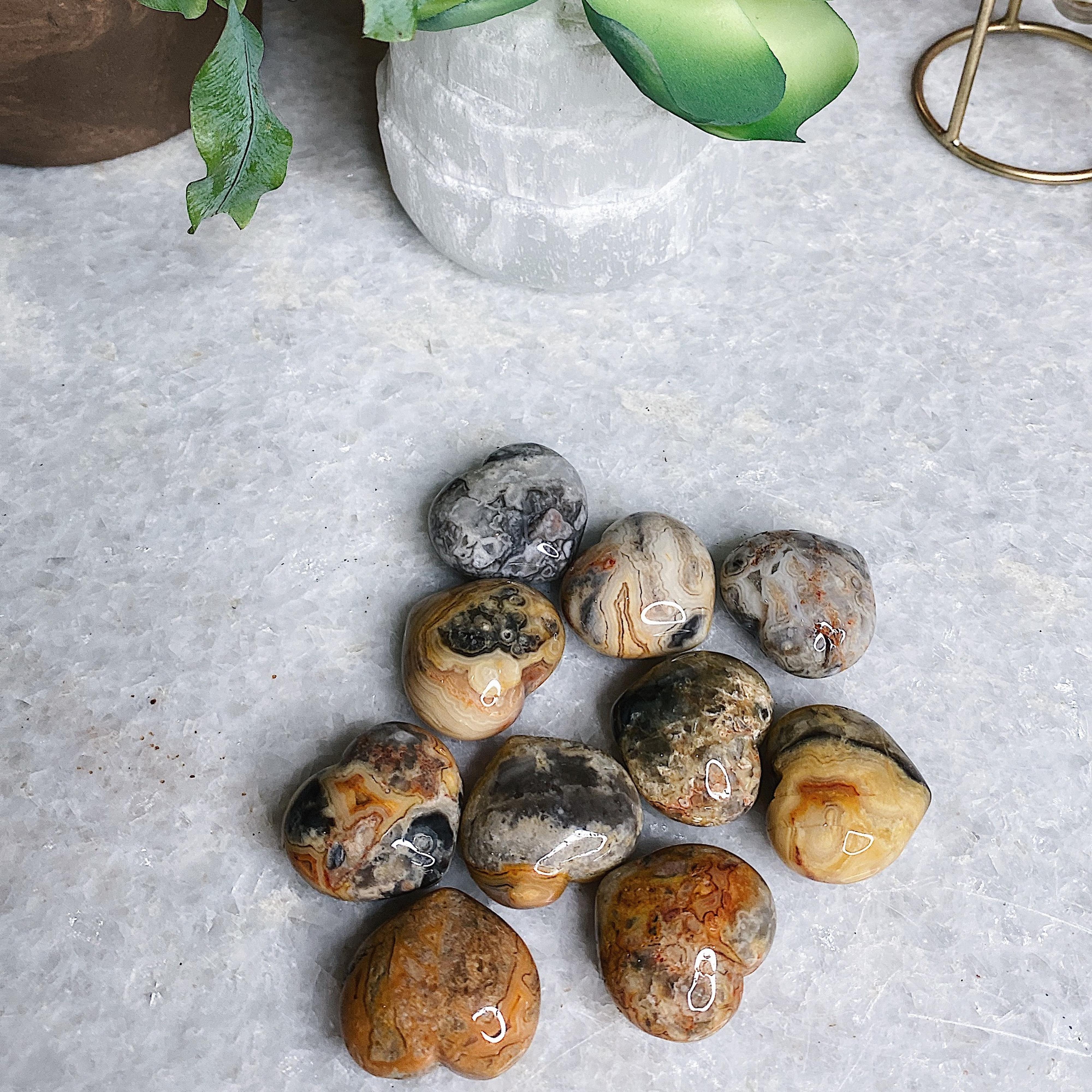 Assorted Crazy Lace Pocket Heart Wild Alabaster