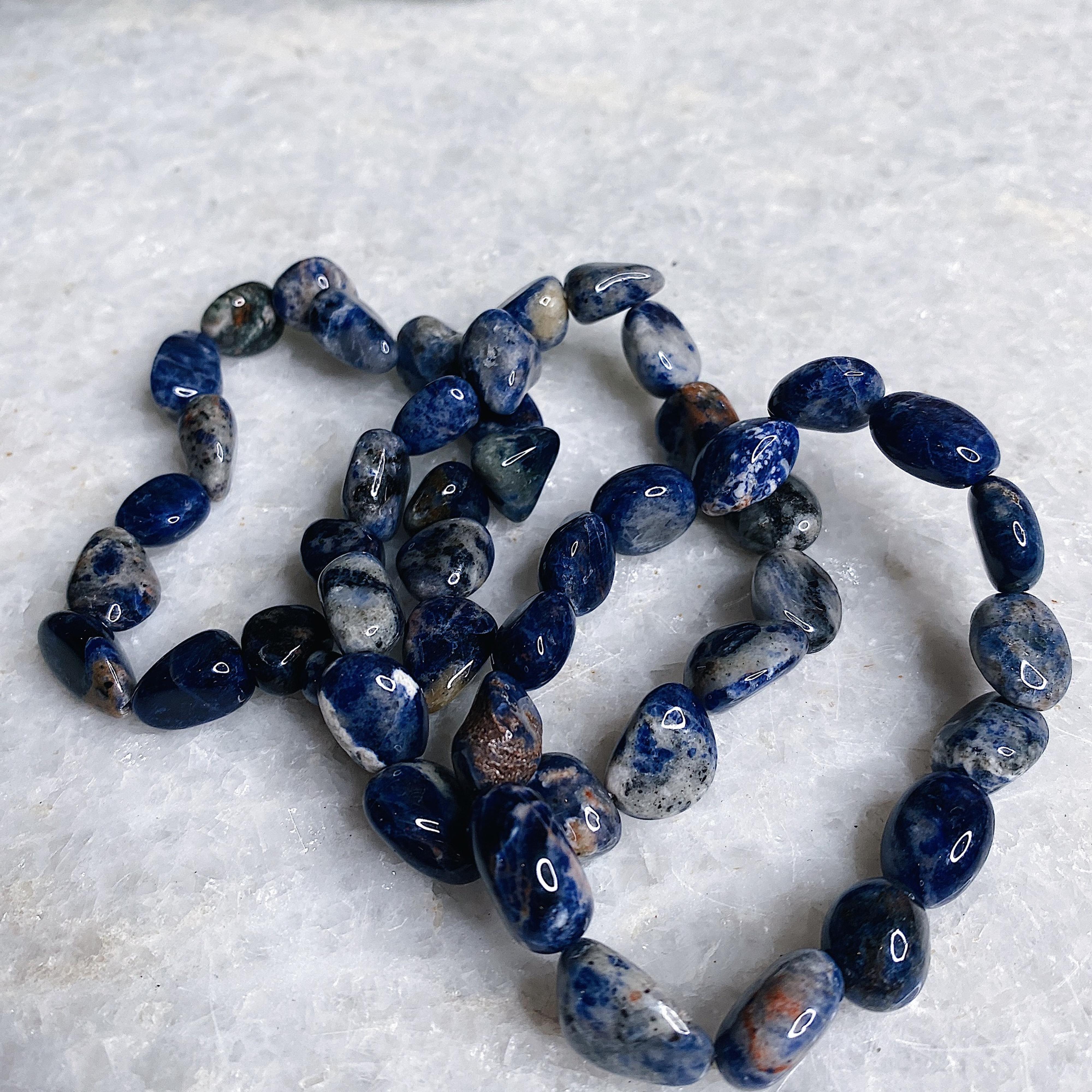 Intuitively Chosen Sodalite Tumble Stone Bracelet Wild Alabaster