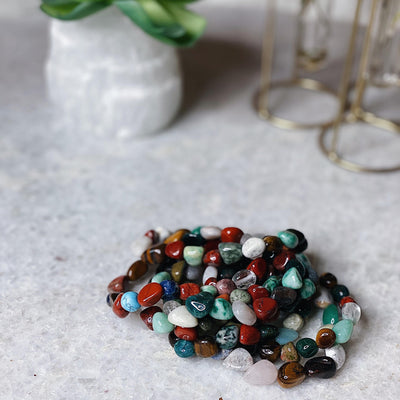 Intuitively Chosen Chakra Tumble Stone Bracelet Wild Alabaster