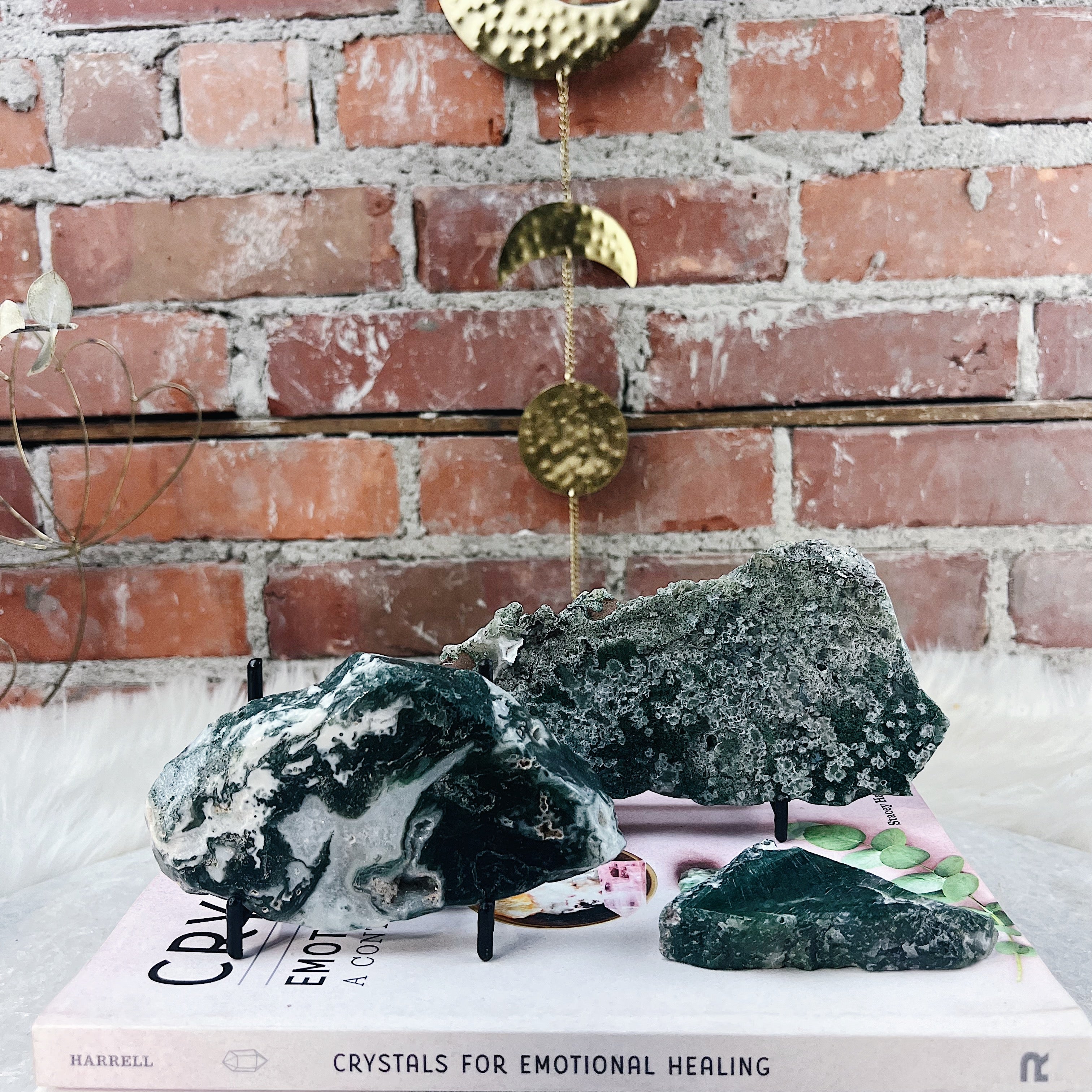 Intuitively Chosen Moss Agate Slab Wild Alabaster