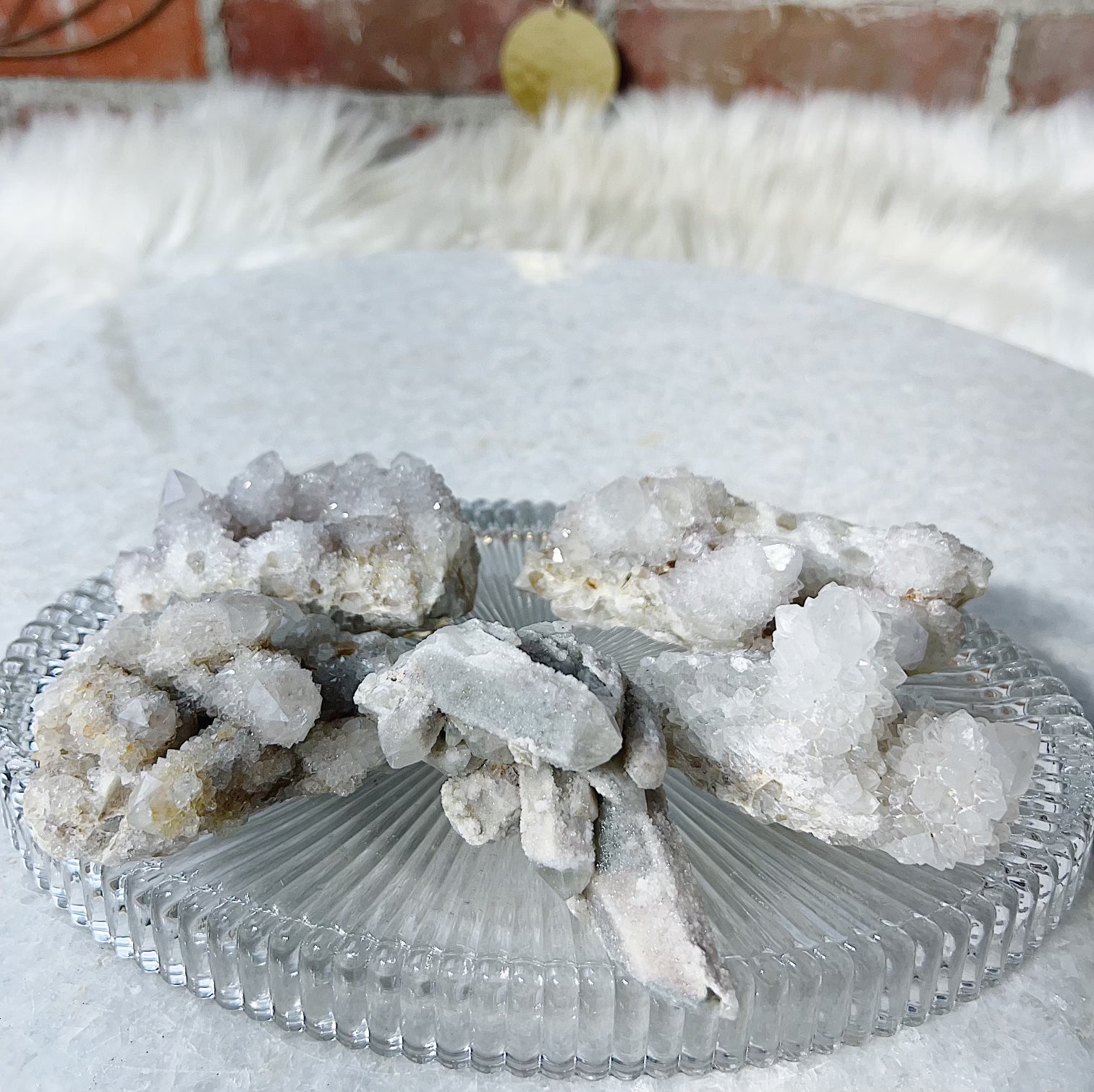 Intuitively Chosen Spirit Quartz Cluster Wild Alabaster