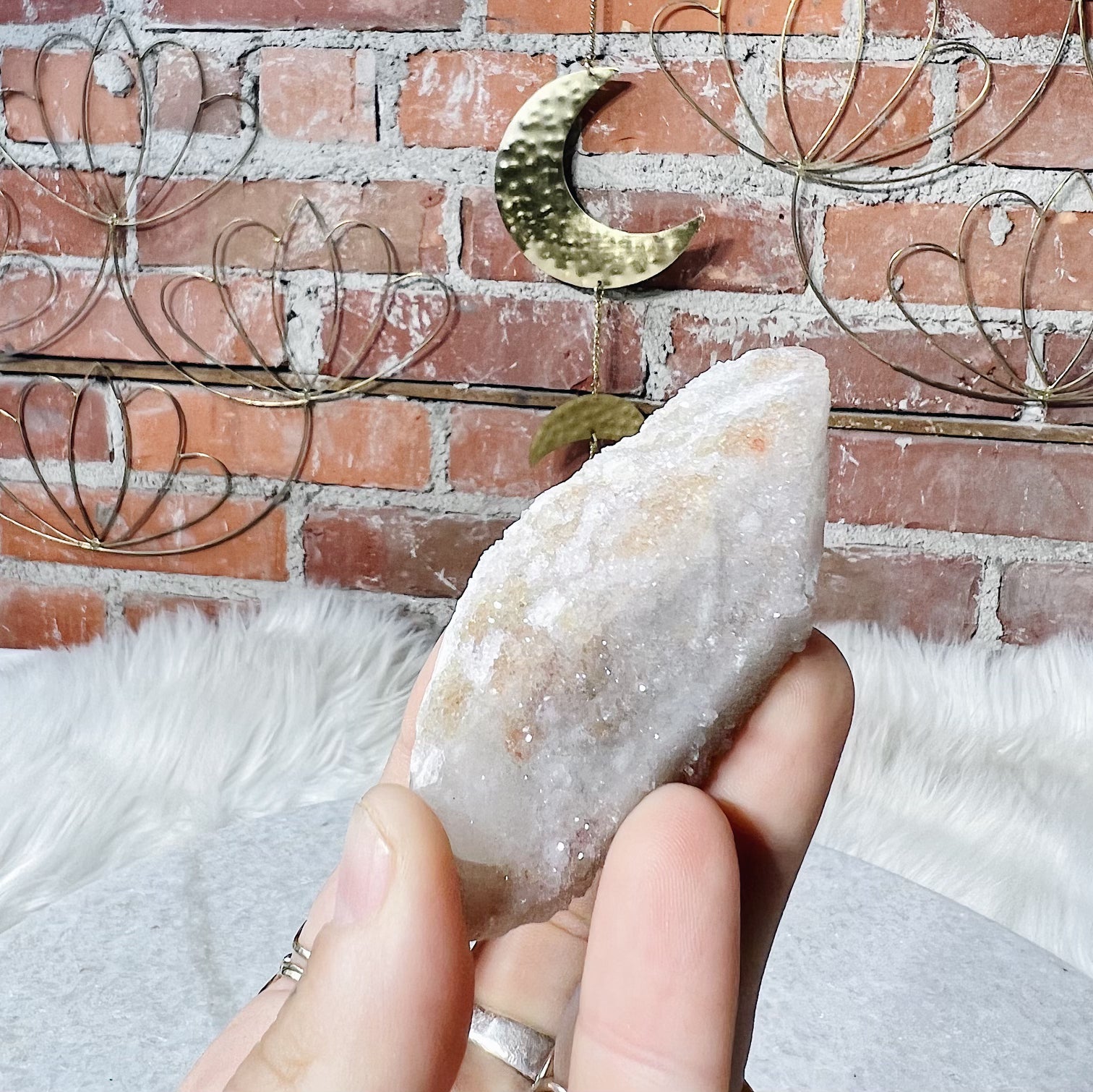 Intuitively Chosen Spirit Quartz Cluster Wild Alabaster